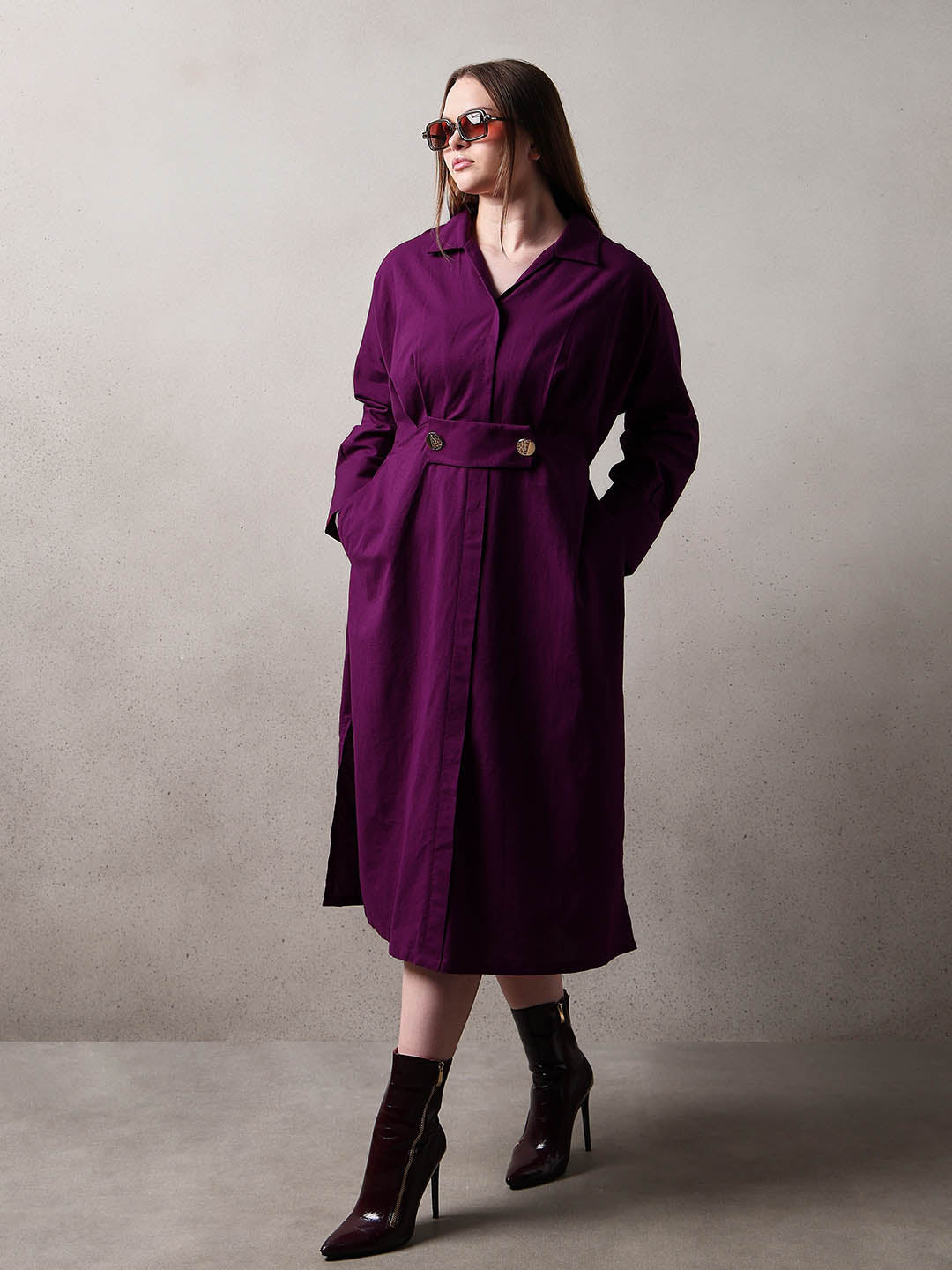 Curve Collared Midi Dress