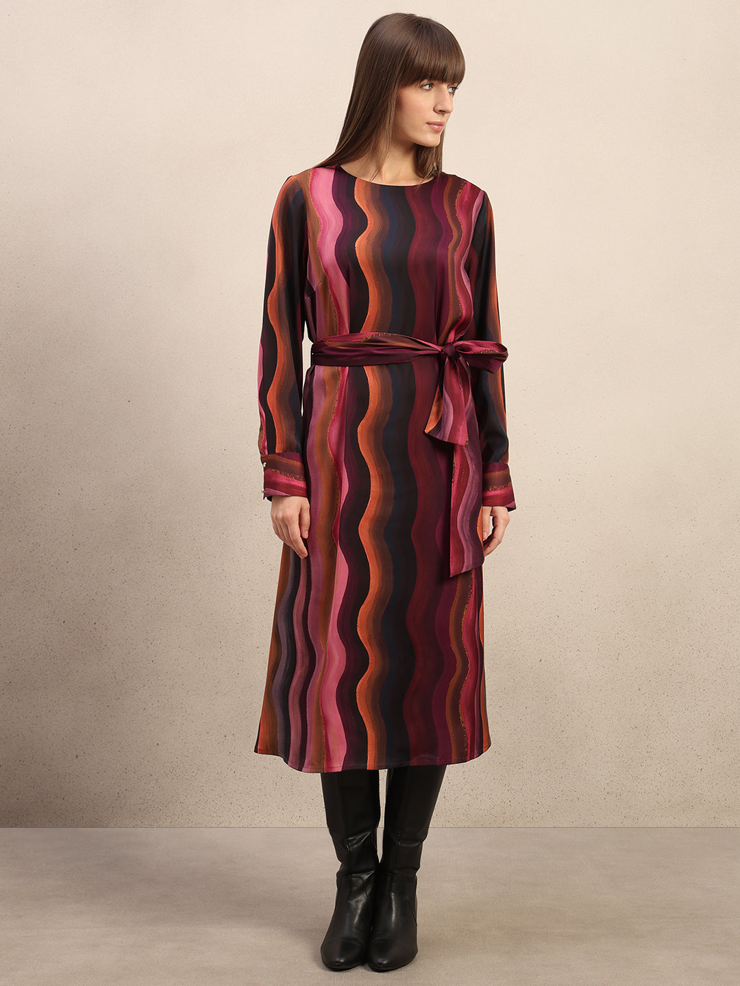 Red Printed Midaxi Dress