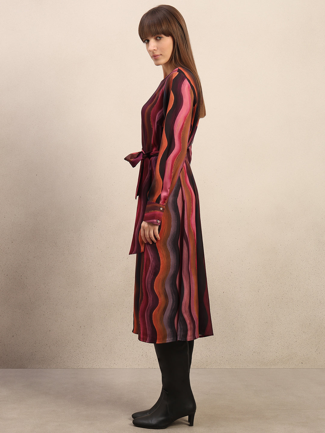 Red Printed Midaxi Dress