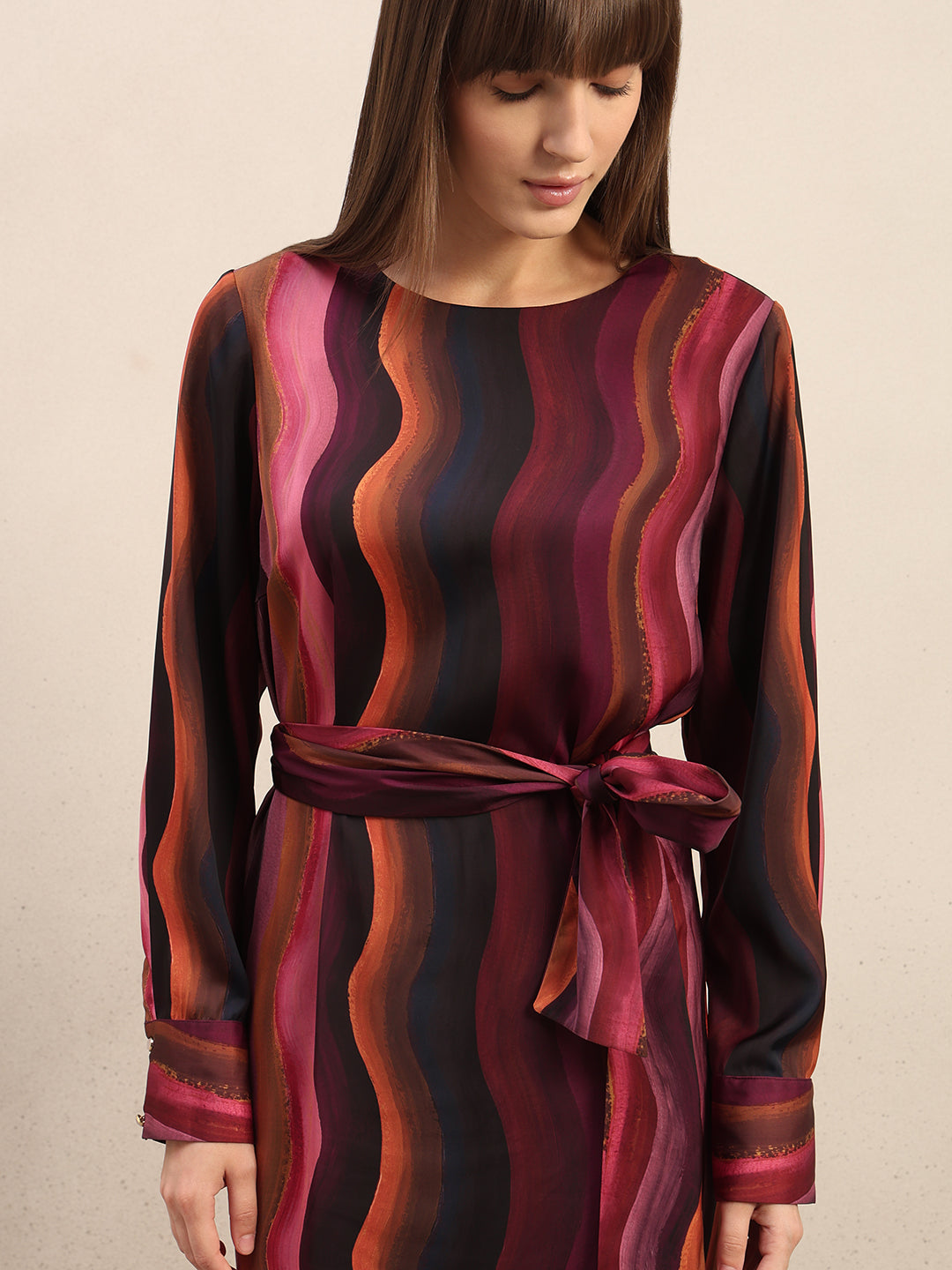 Red Printed Midaxi Dress