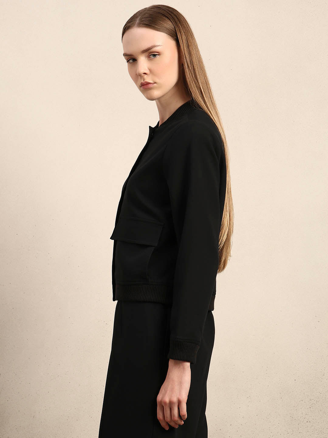 Black Utility Bomber Jacket