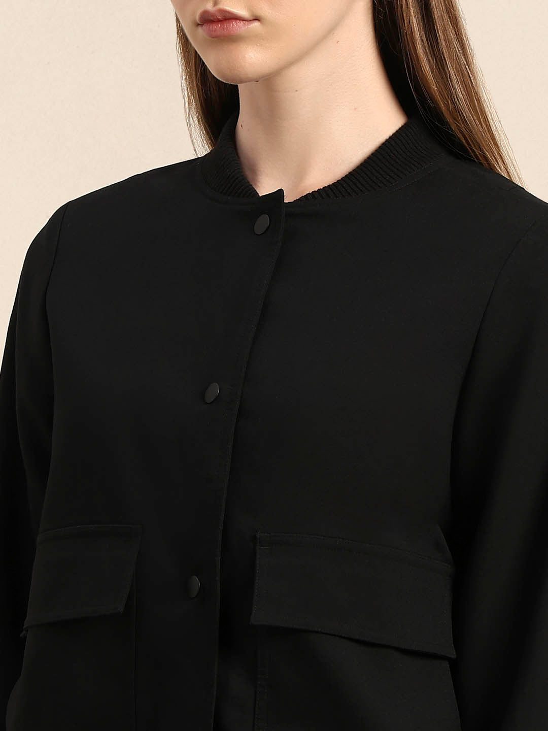 Black Utility Bomber Jacket