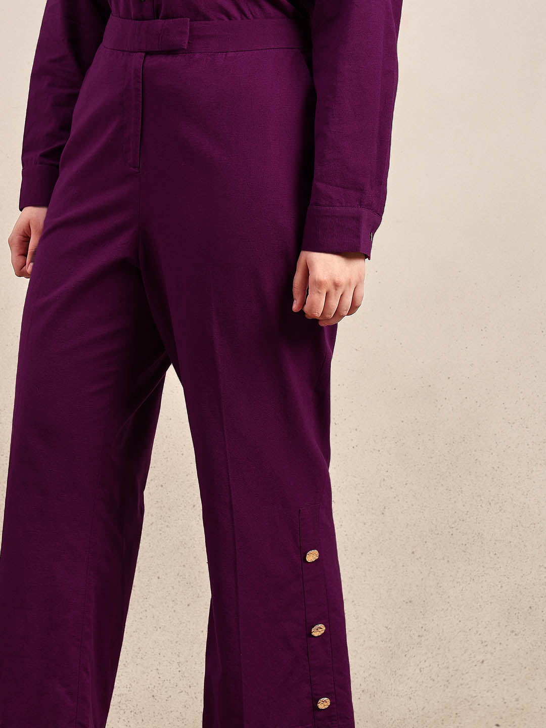 Curve Purple Wide Leg Pants