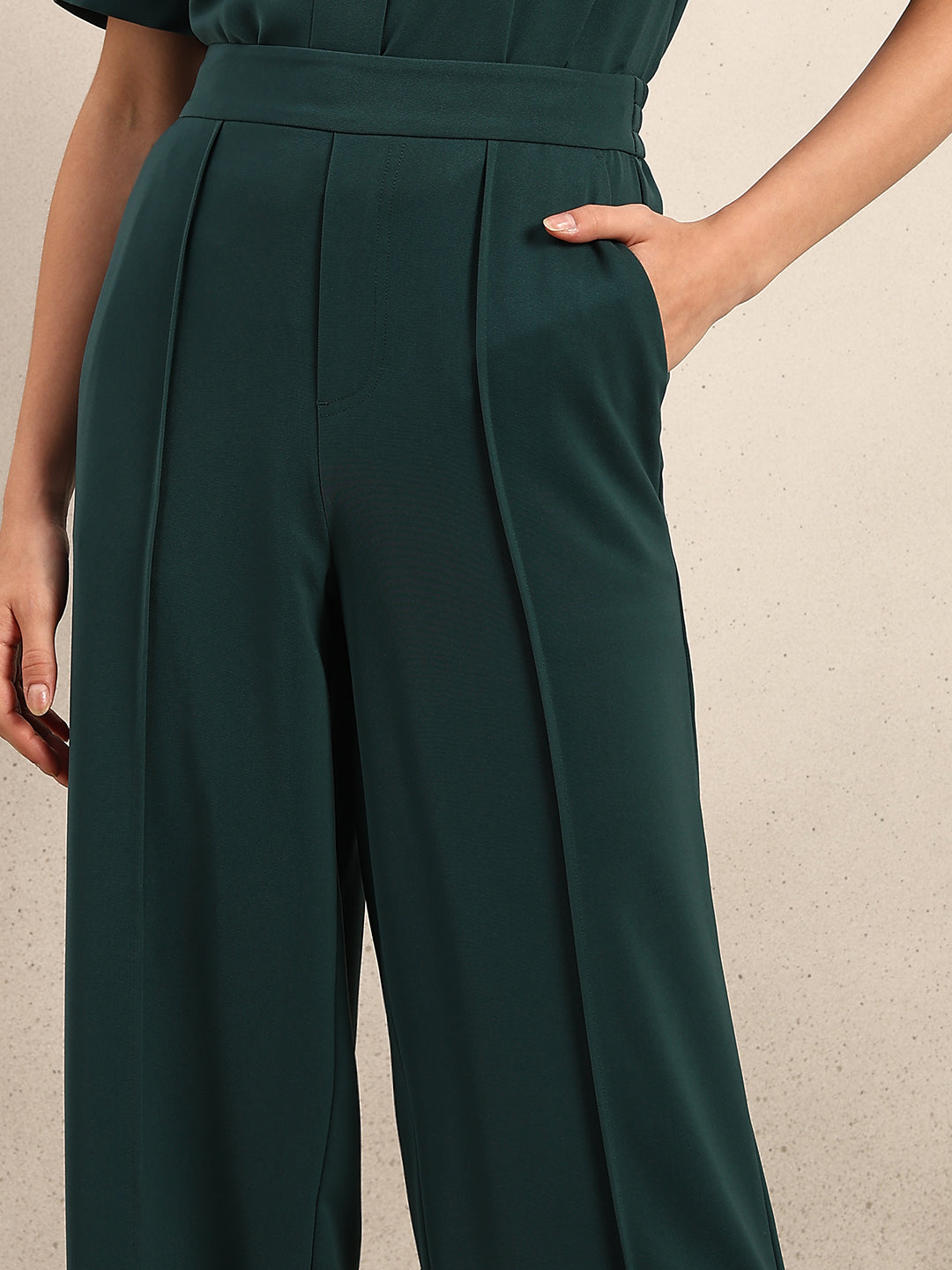 Dark Green Ankle Length Pants