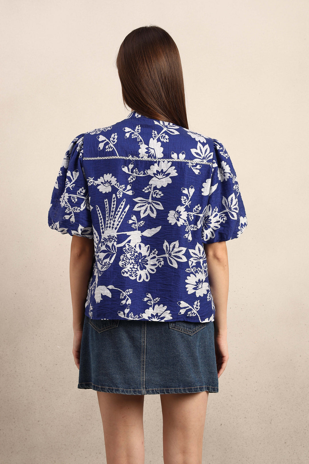 Printed Puff Sleeves Shirt