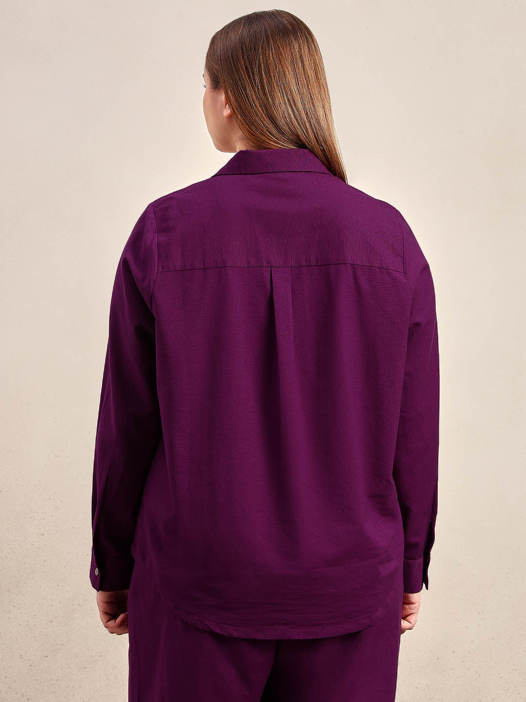 Curve Purple Button-Up Shirt