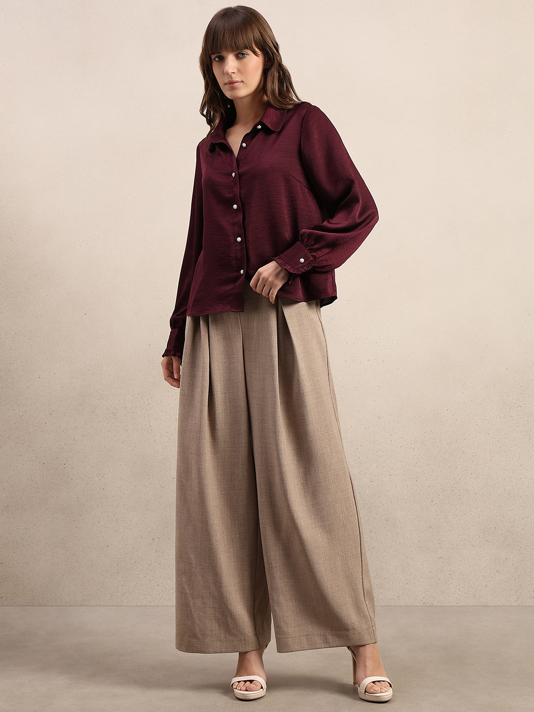 Satin Button Down Shirt