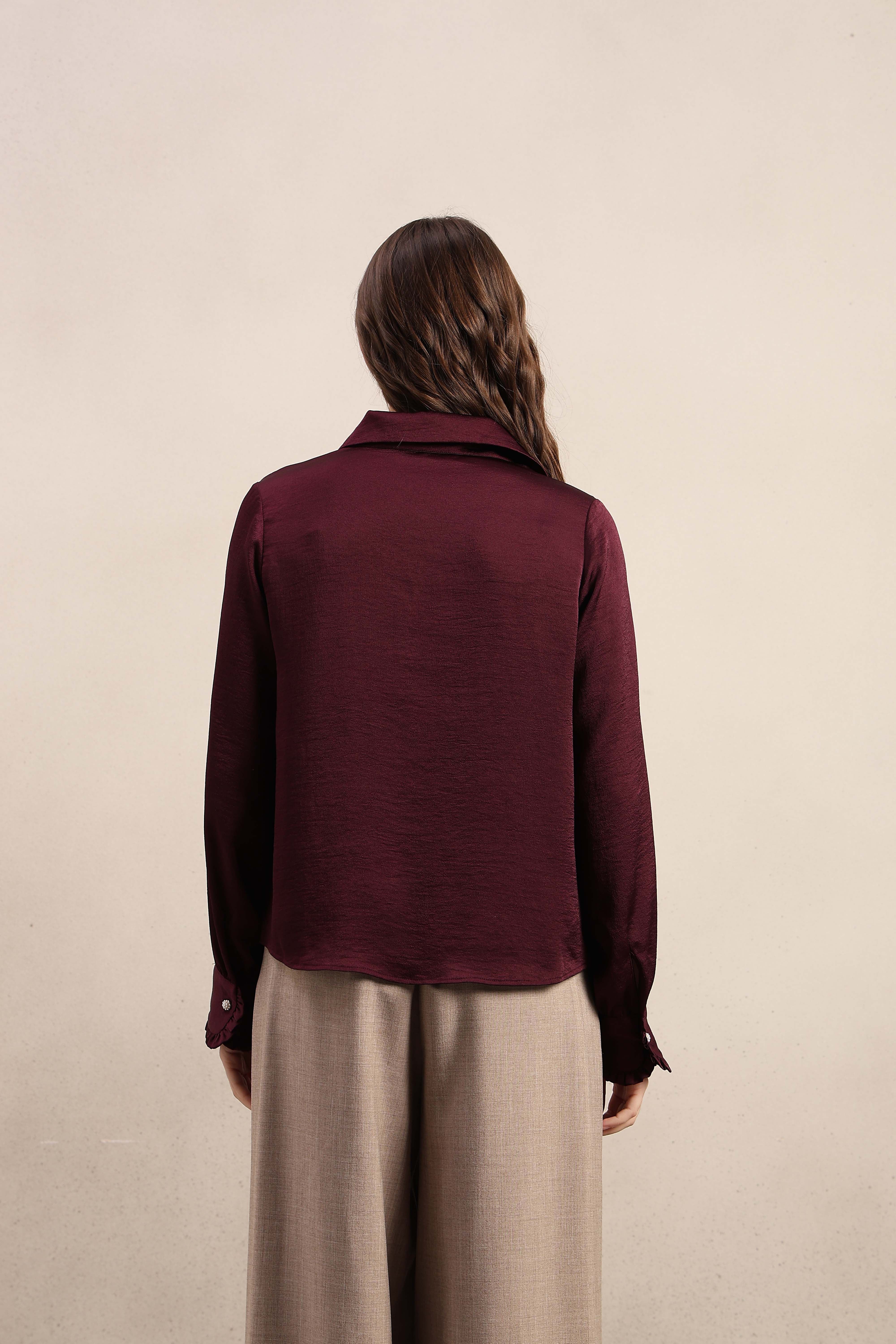 Satin Button Down Shirt