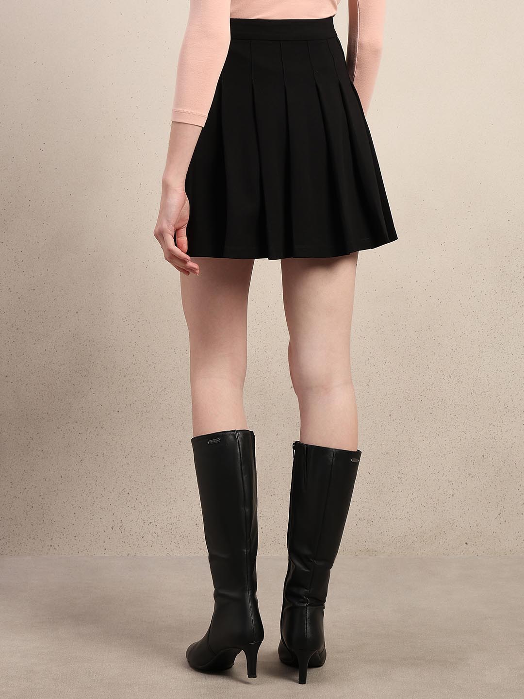 Black Pleated Mini Skirt