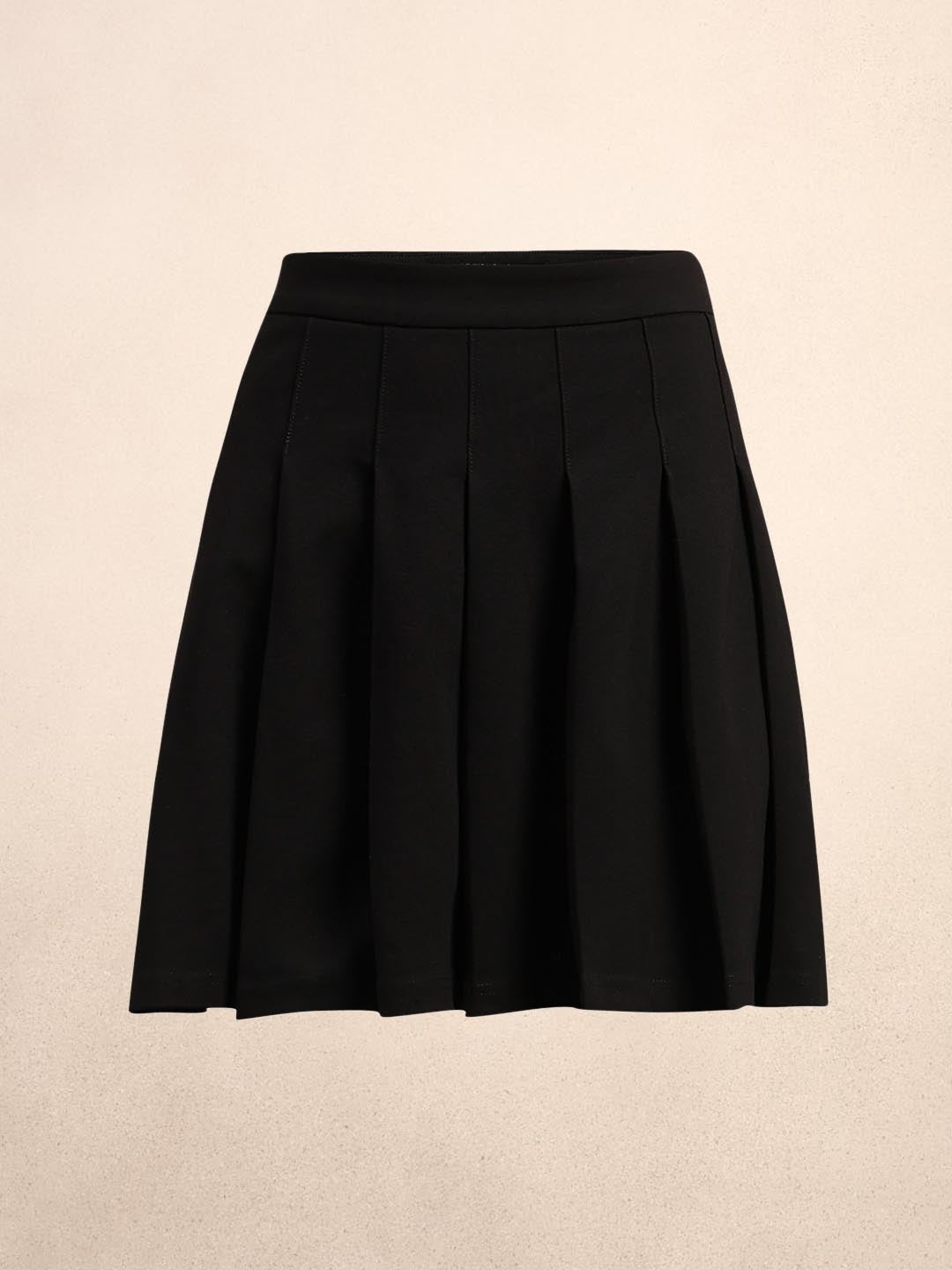 Black Pleated Mini Skirt