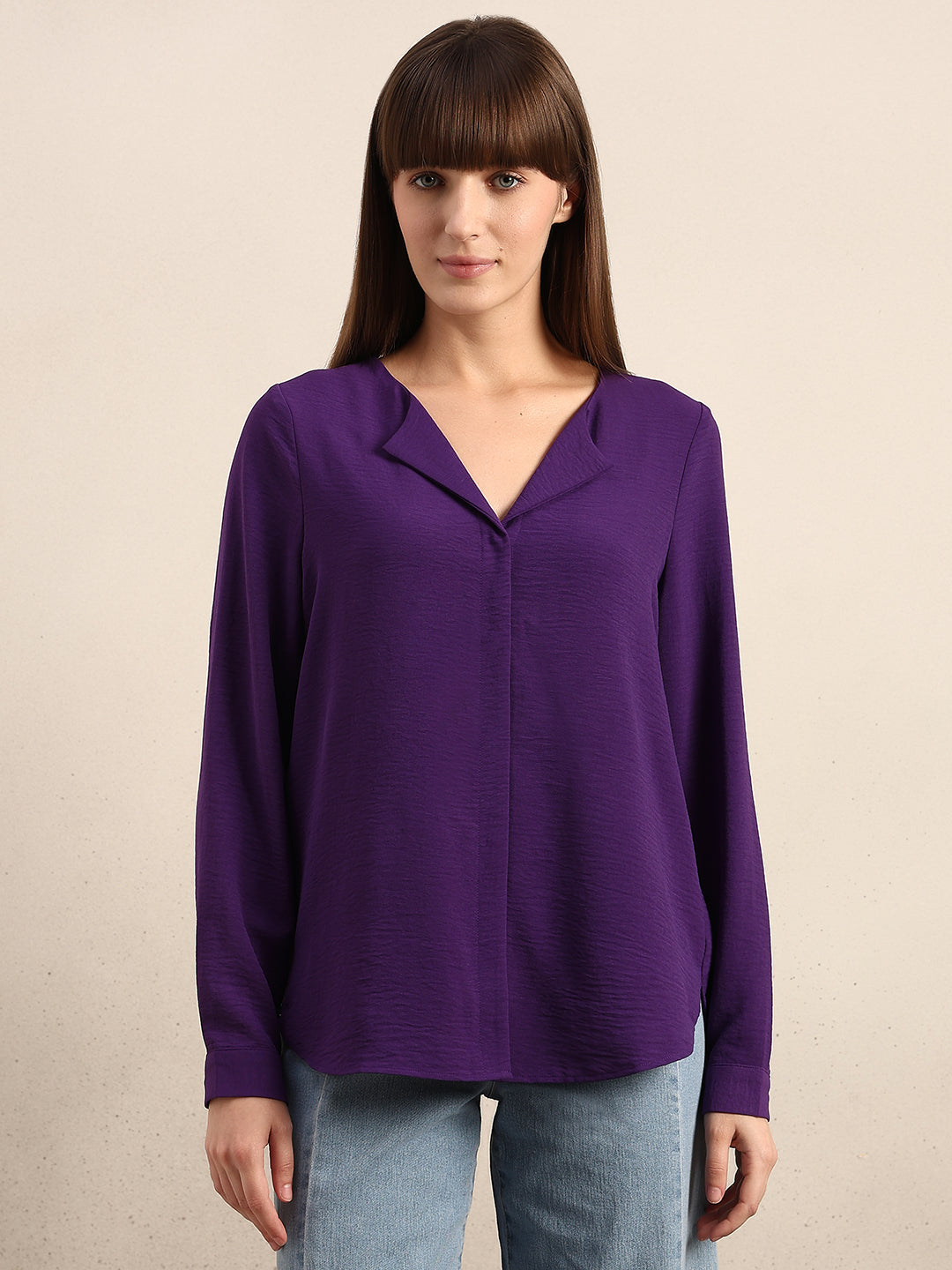 Purple V-Neck Top
