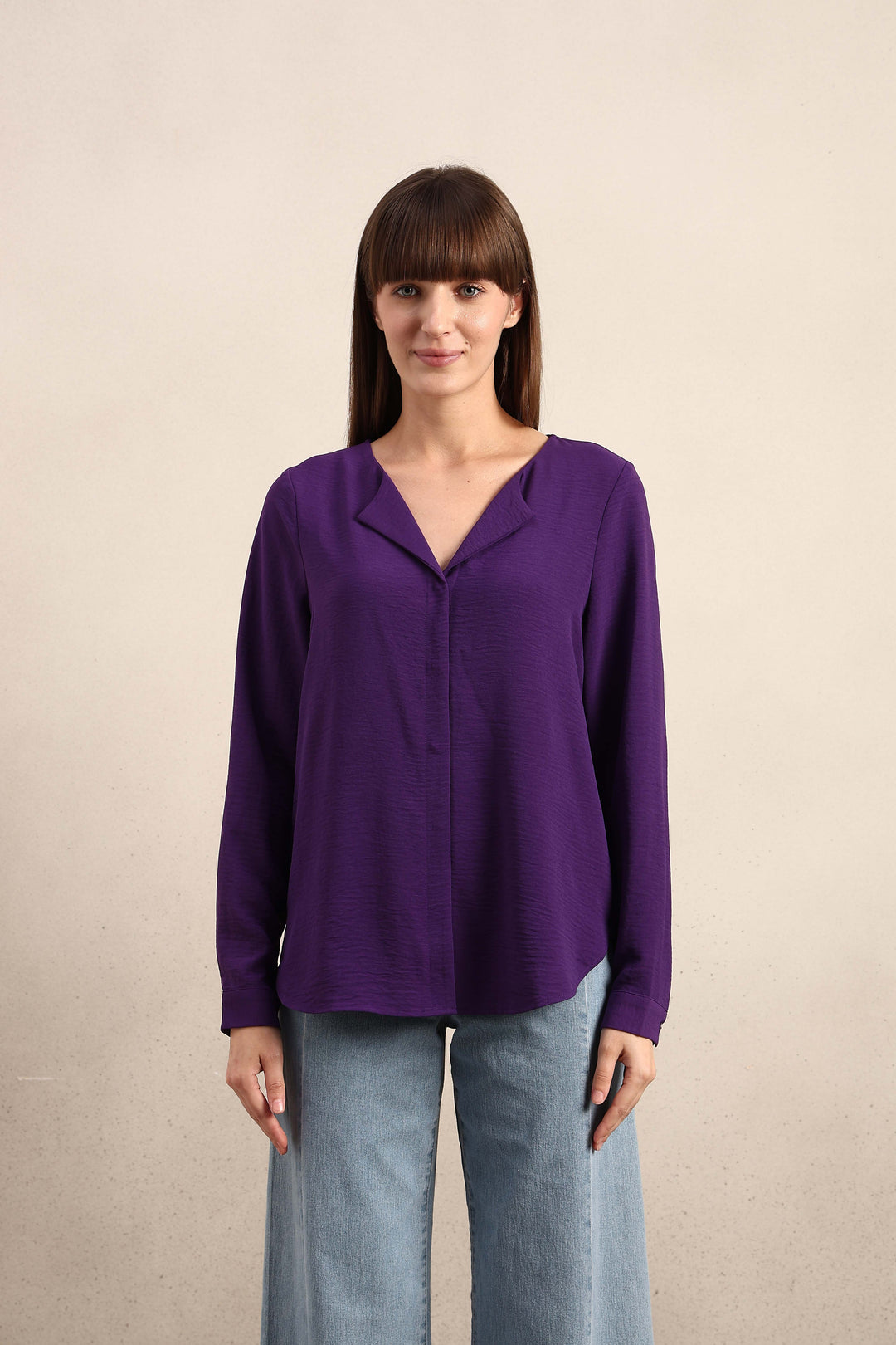 Purple V-Neck Top