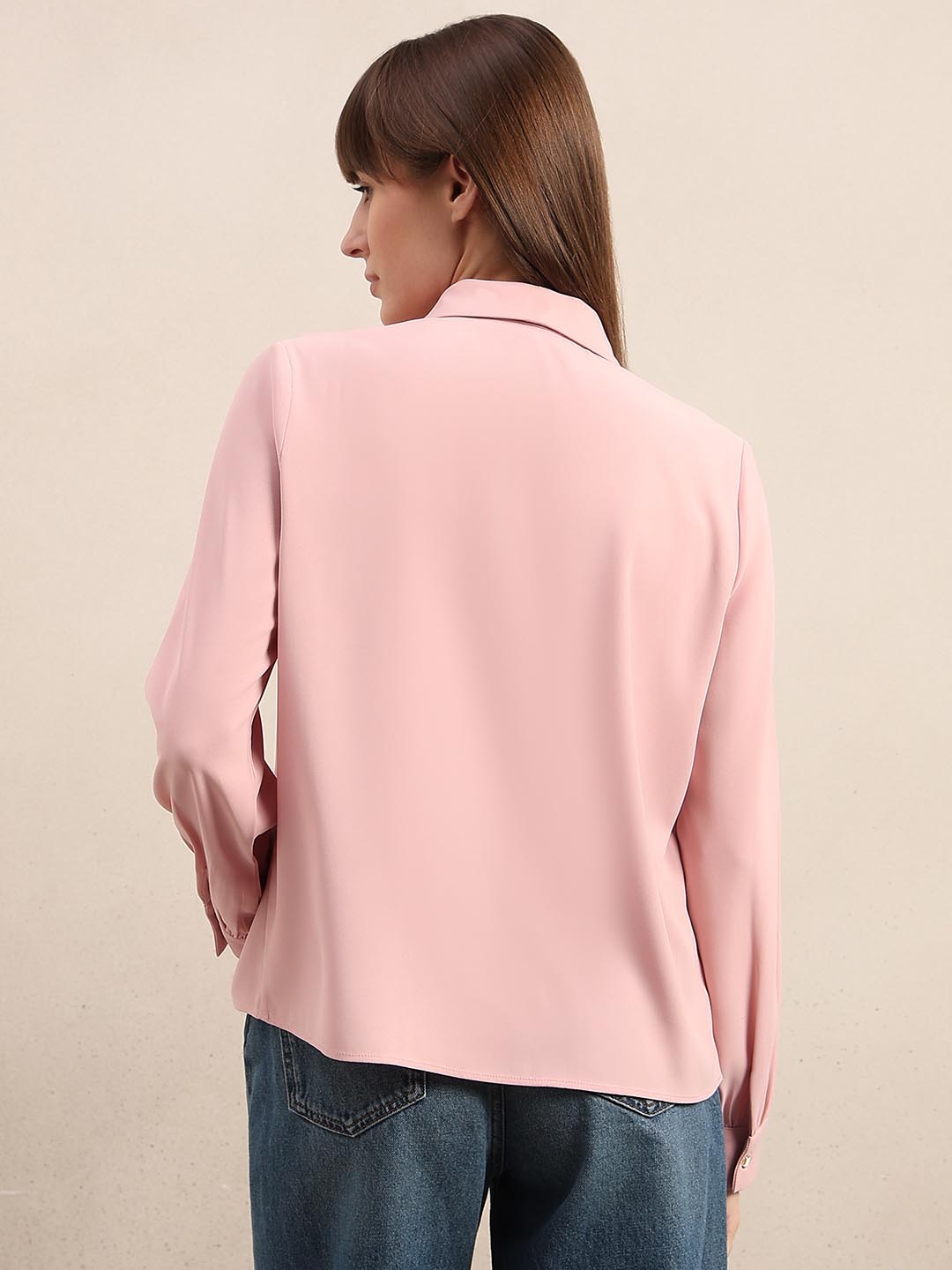 Pink Gathered Sleeves Top