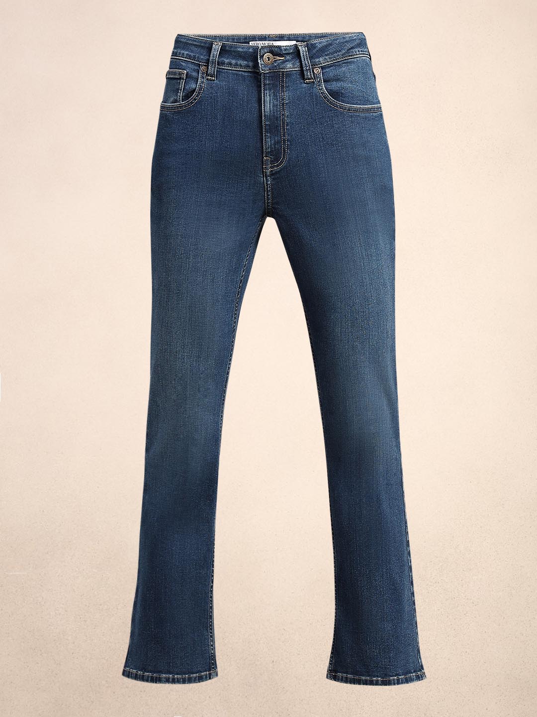 Blue Mid Rise Bootcut Jeans