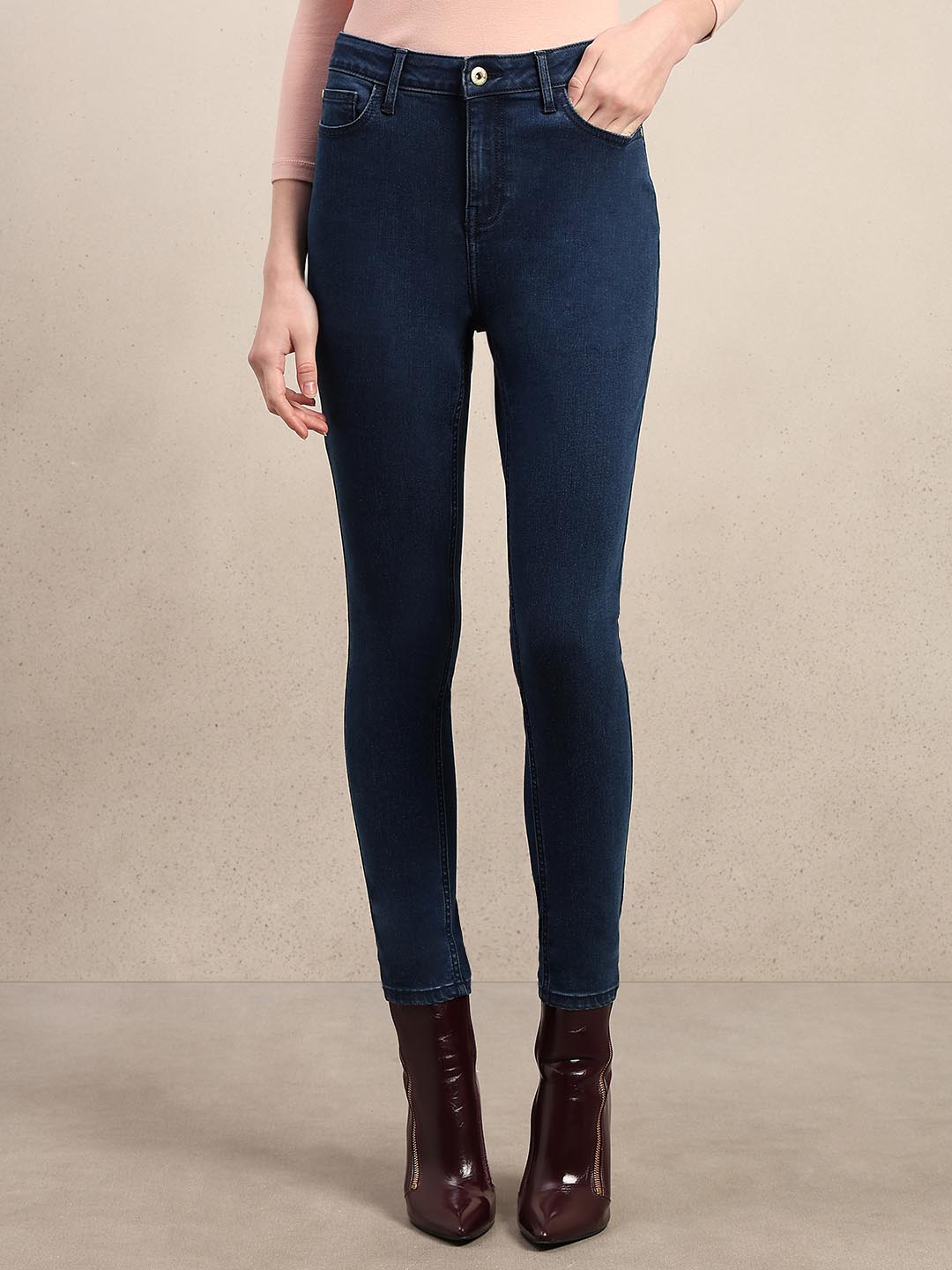Blue High Rise Skinny Fit Jeans