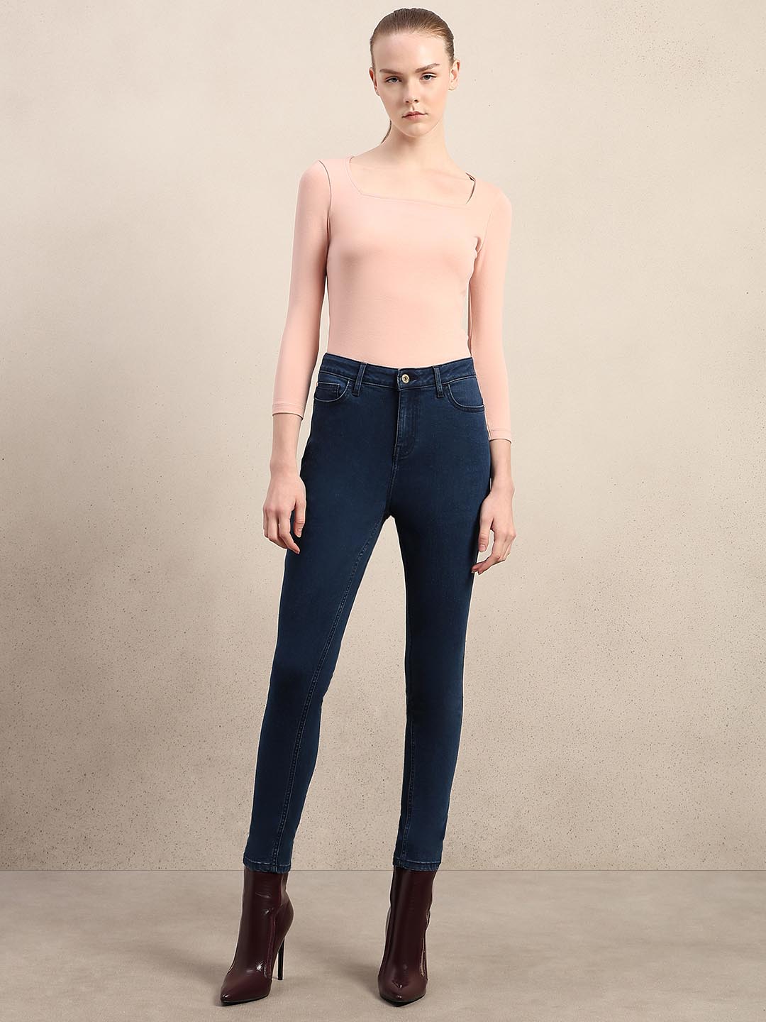 Blue High Rise Skinny Fit Jeans