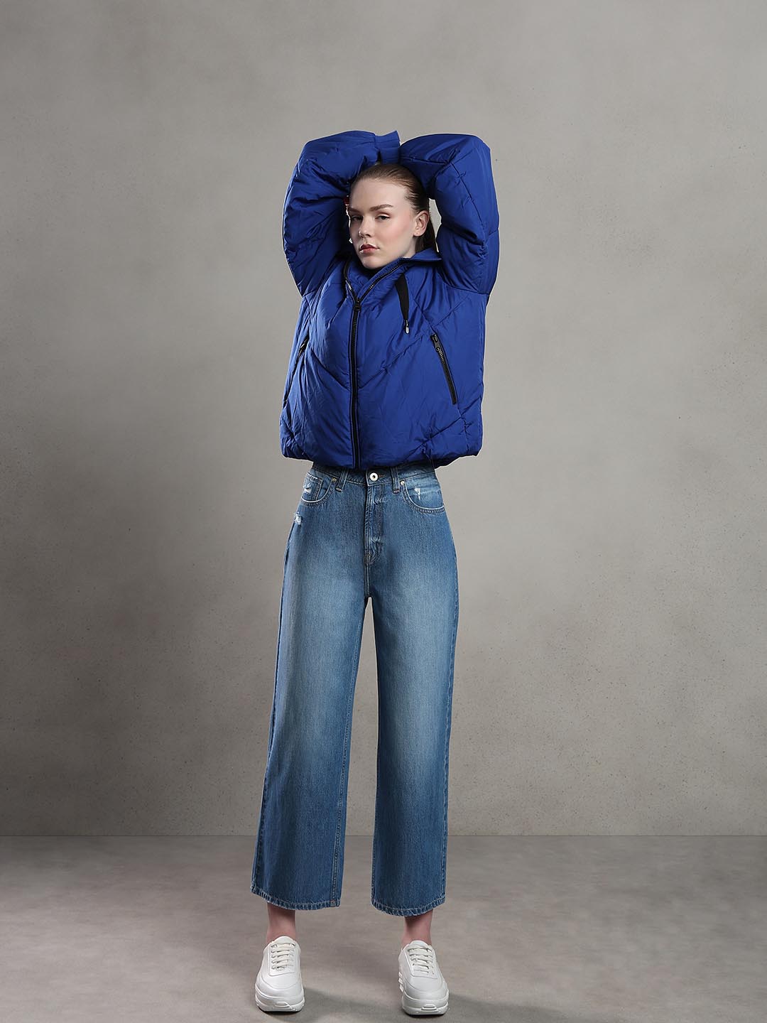 Light Blue Mid Rise Wide Leg Jeans