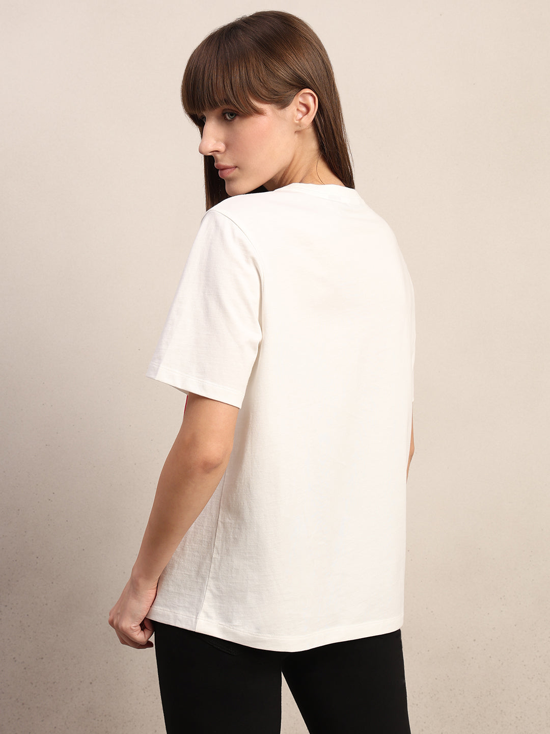 White Printed Cotton T-shirt