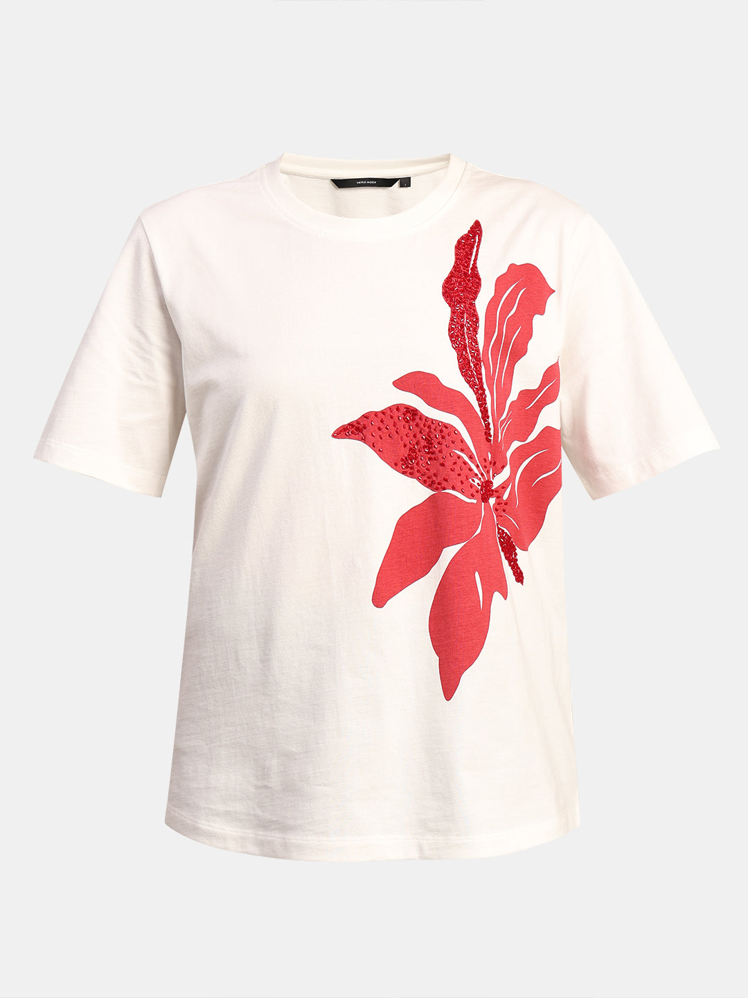 White Printed Cotton T-shirt