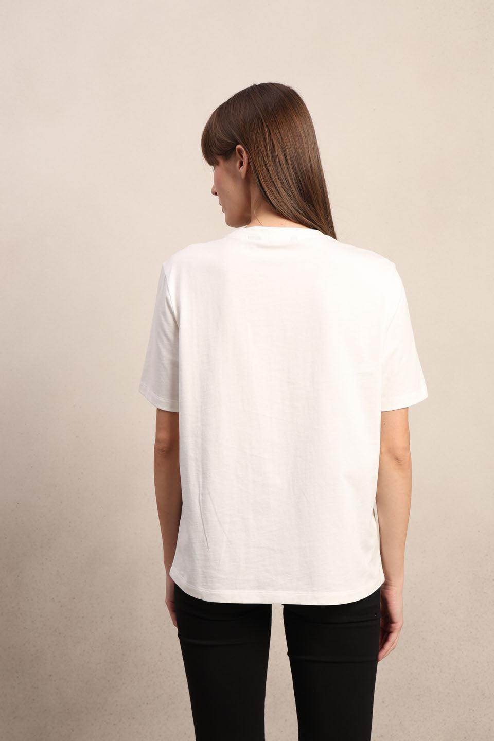 White Printed Cotton T-shirt