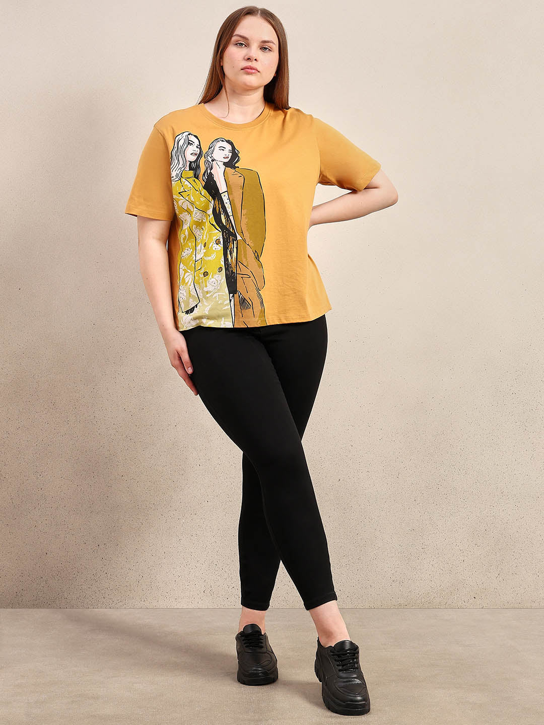 Curve Printed Cotton T-Shirt
