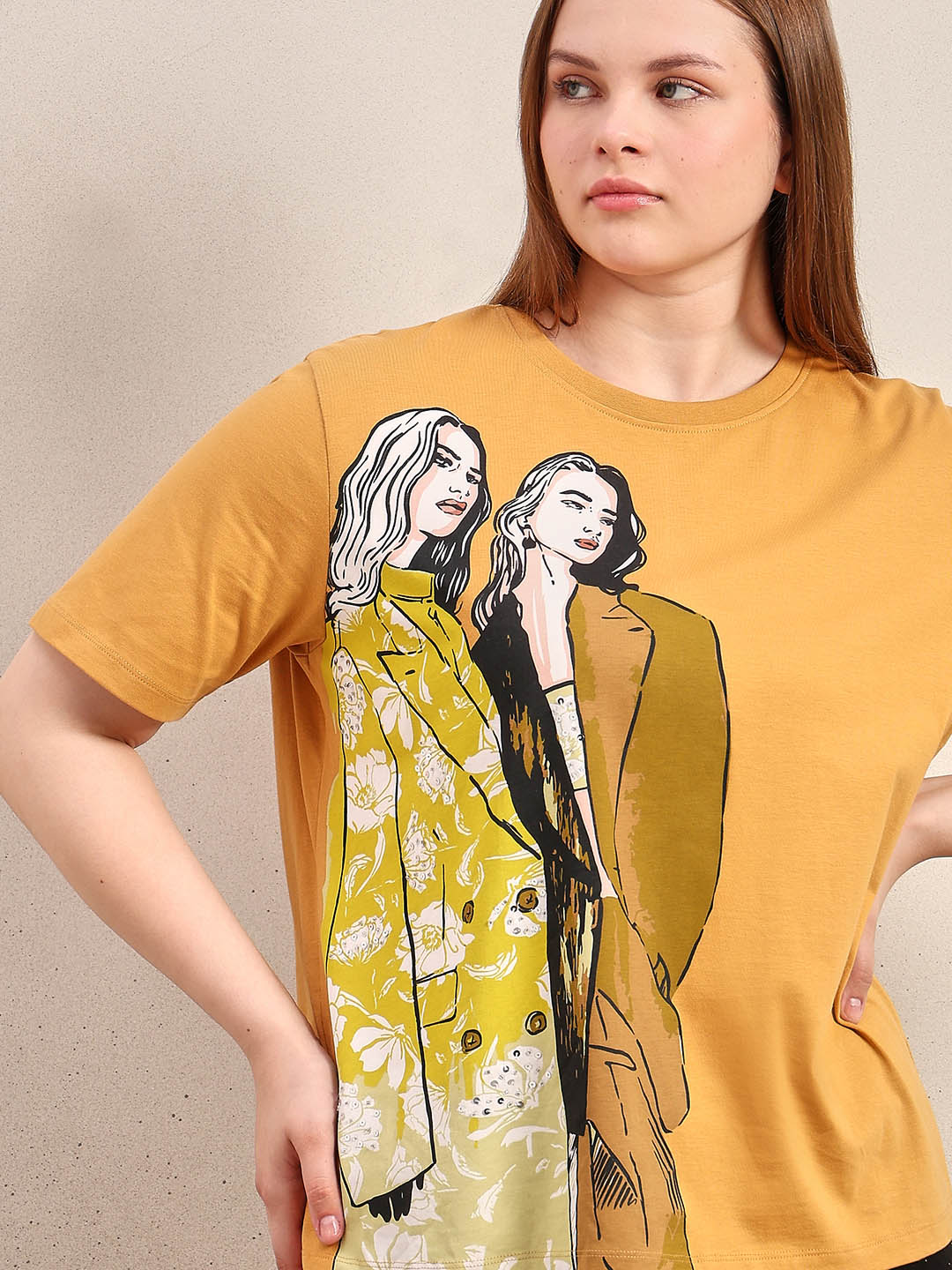 Curve Printed Cotton T-Shirt