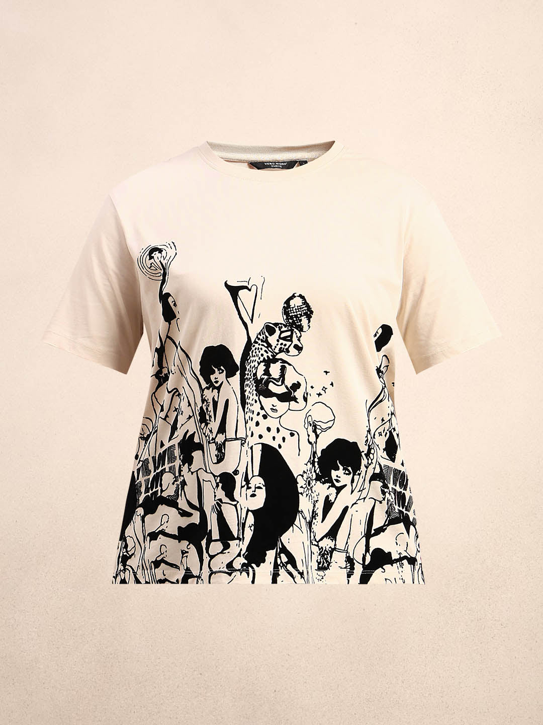 Curve Graphic Print T-Shirt