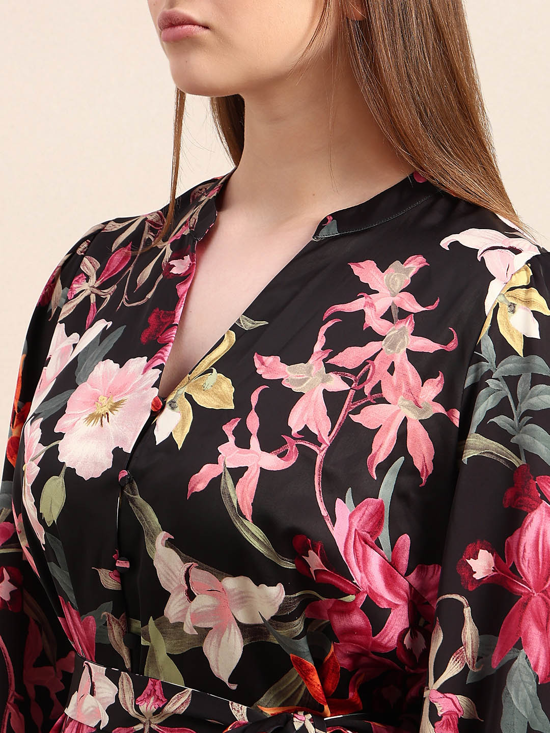 Curve Floral Print Midi Dress