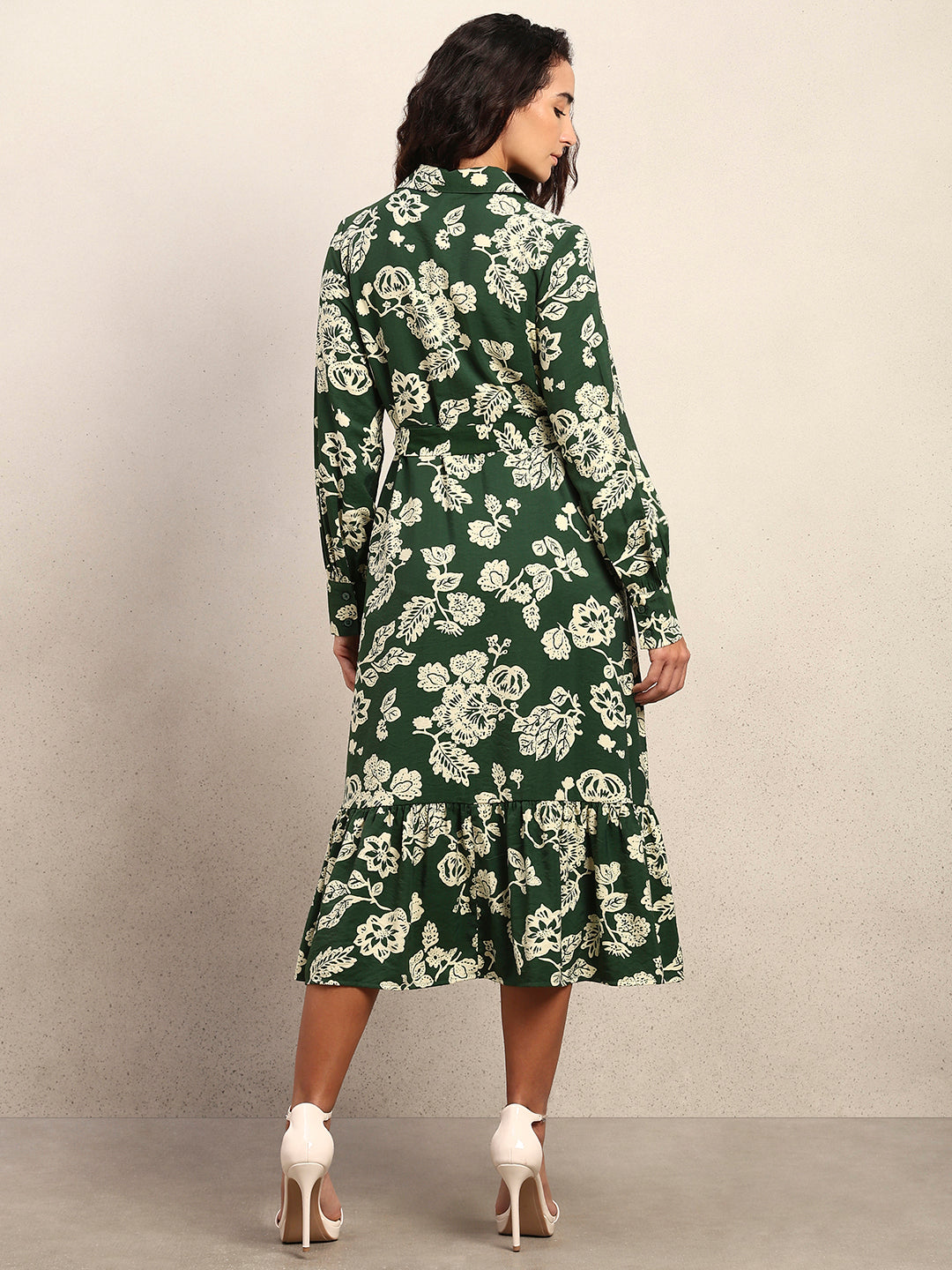 Floral Belted Shirt Dress