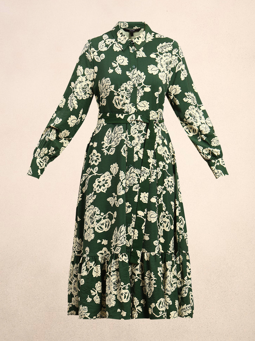 Floral Belted Shirt Dress