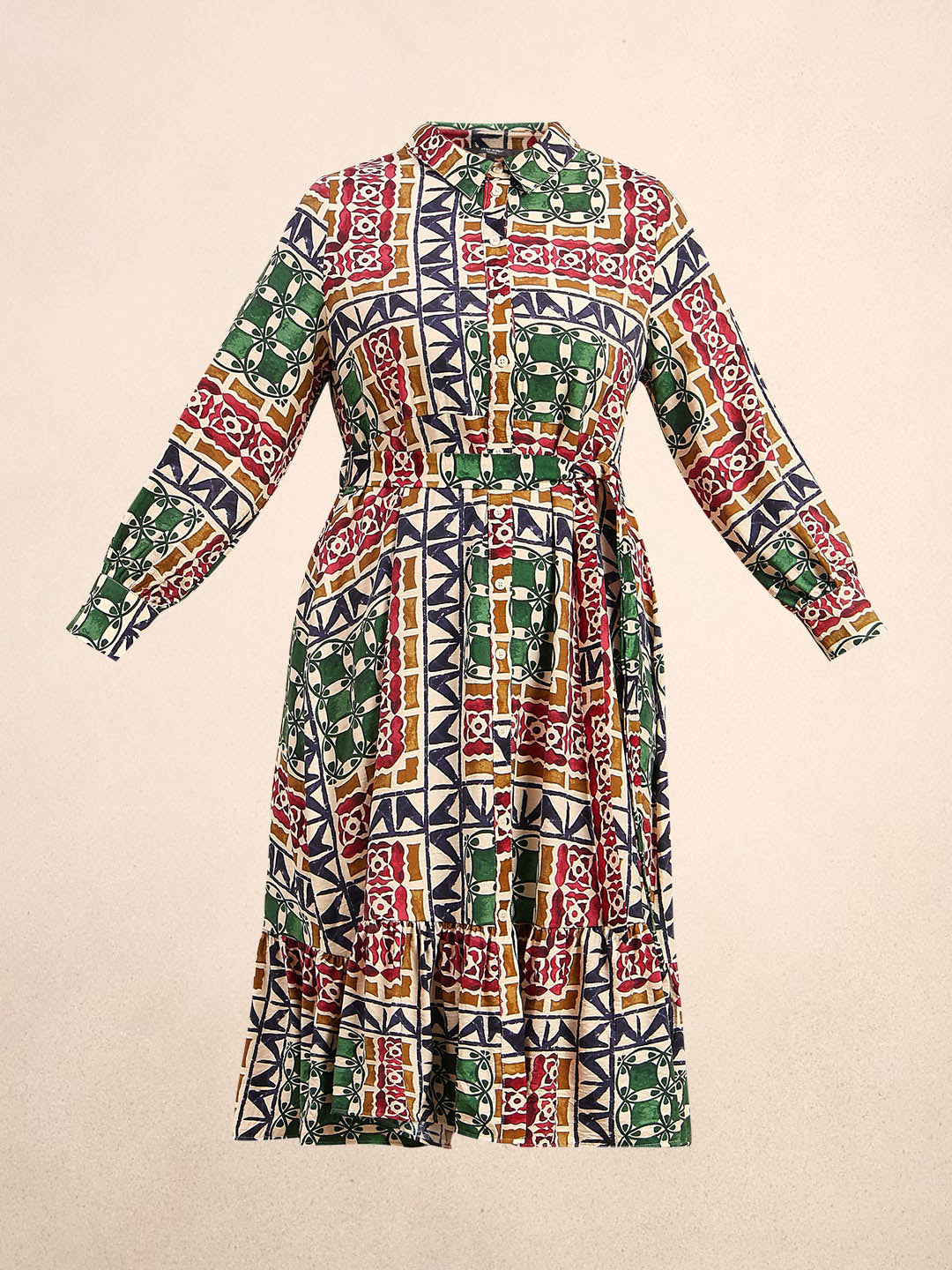 Curve Multi-Colour Printed Midaxi Dress