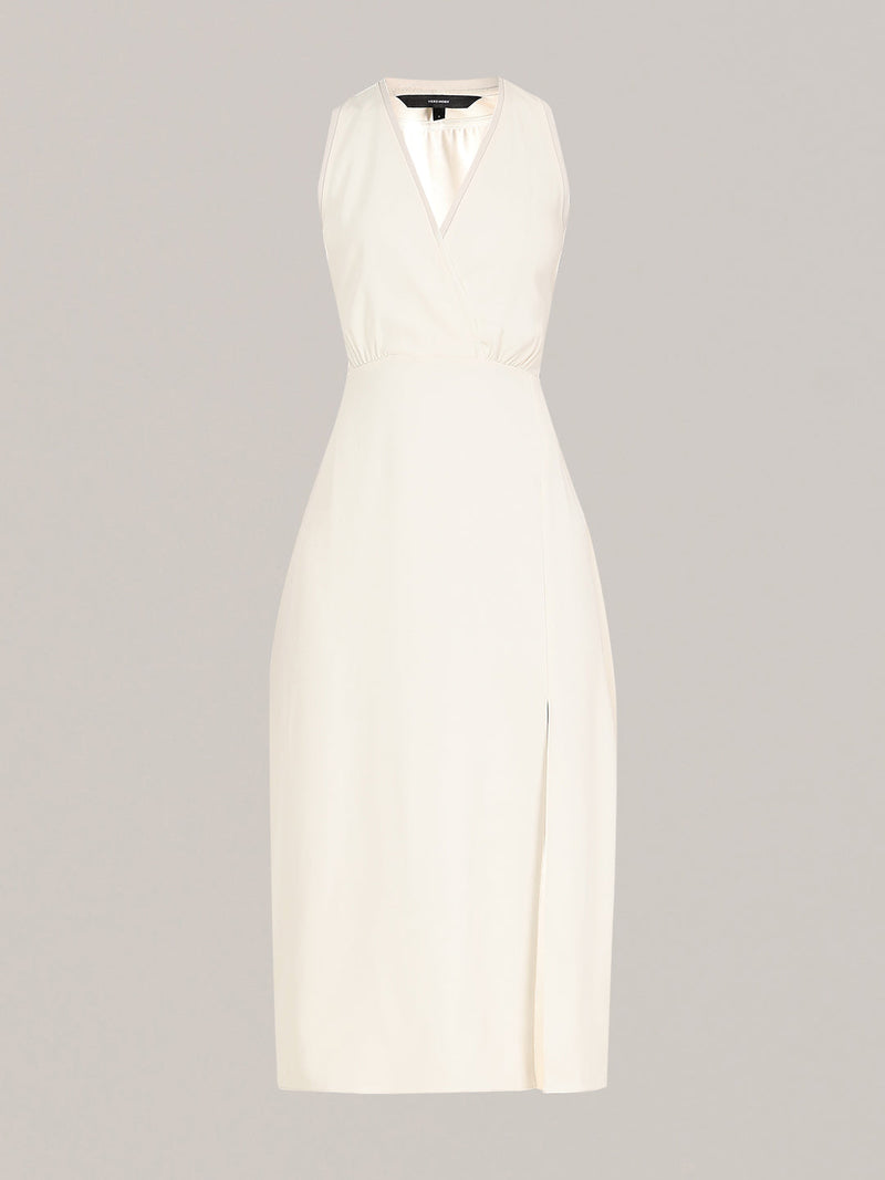 V-Neck Sleeveless Midi Dress