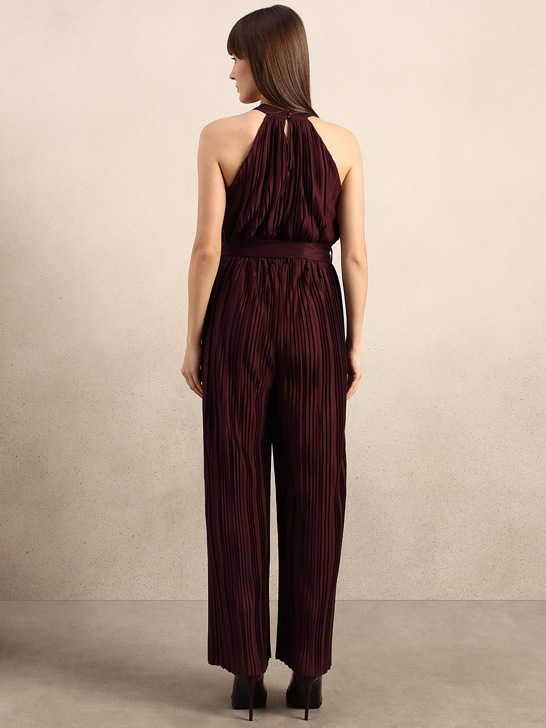 Pleated Halter Neck Jumpsuit