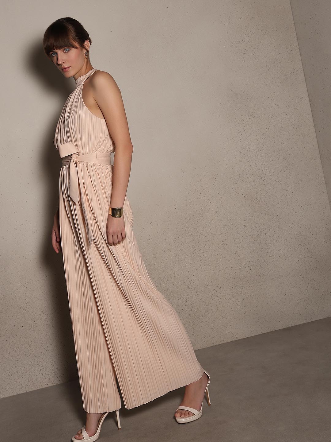Crystal Pink Pleated Jumpsuit