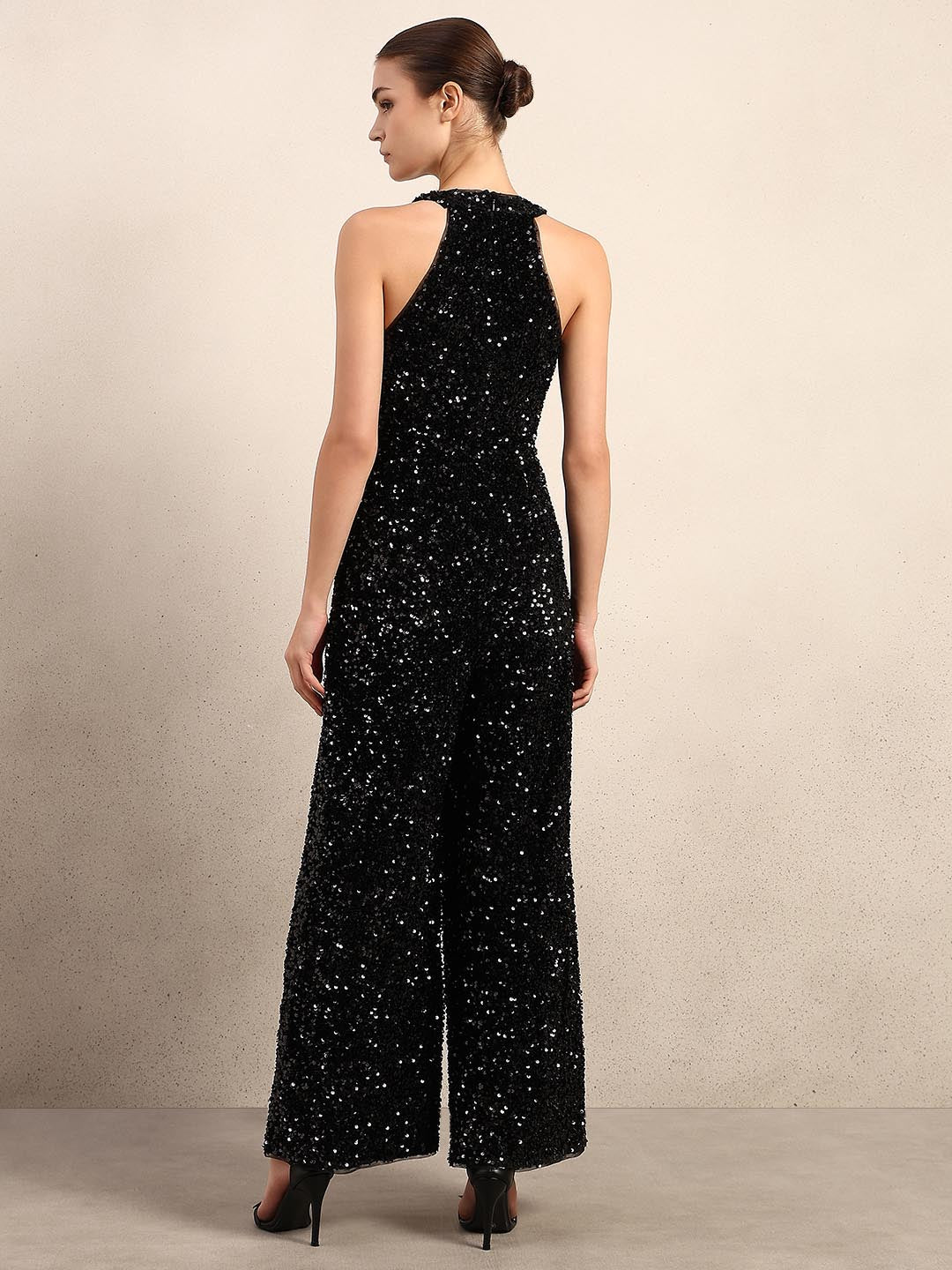 Black Emebellished Jumpsuit