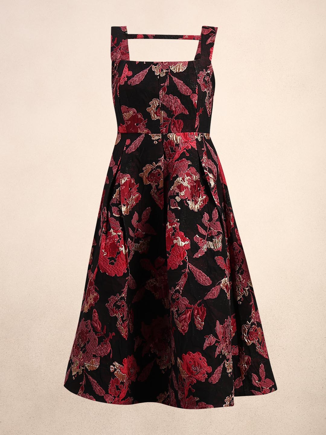 Black & Red Square Neck Dress