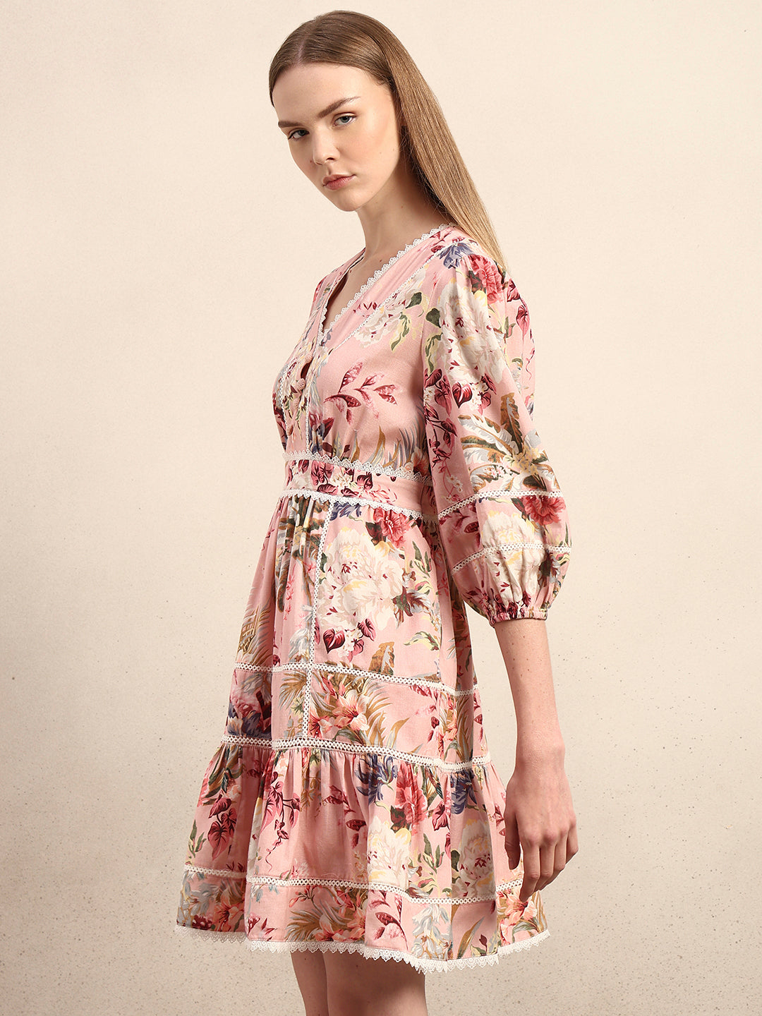 Floral Ruffle Mini Dress