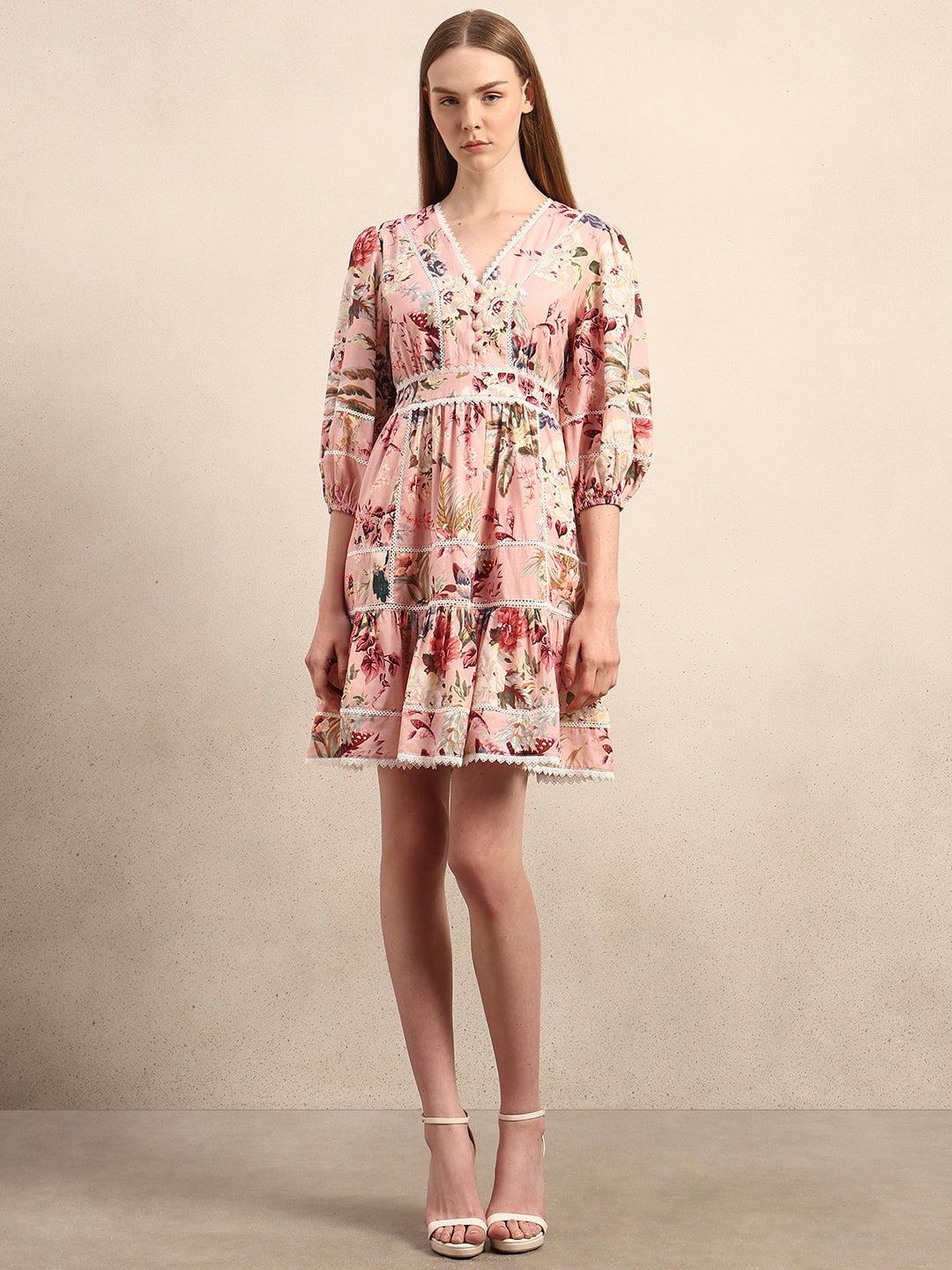 Floral Ruffle Mini Dress