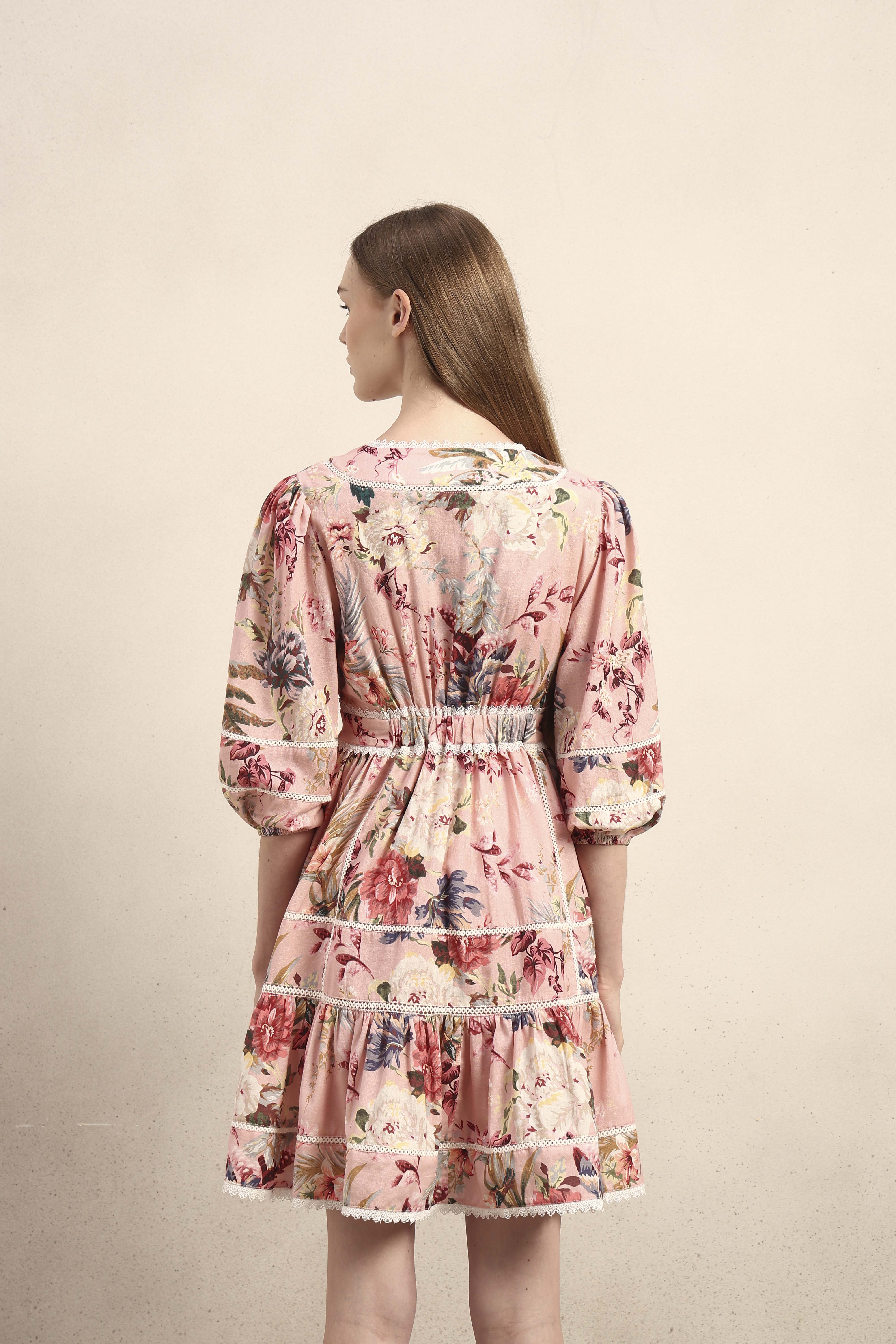 Floral Ruffle Mini Dress