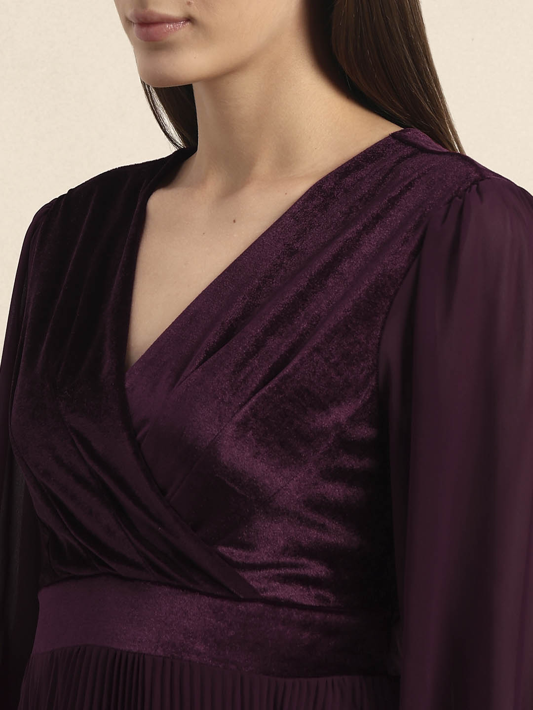 Violet Pleated Maxi Dress