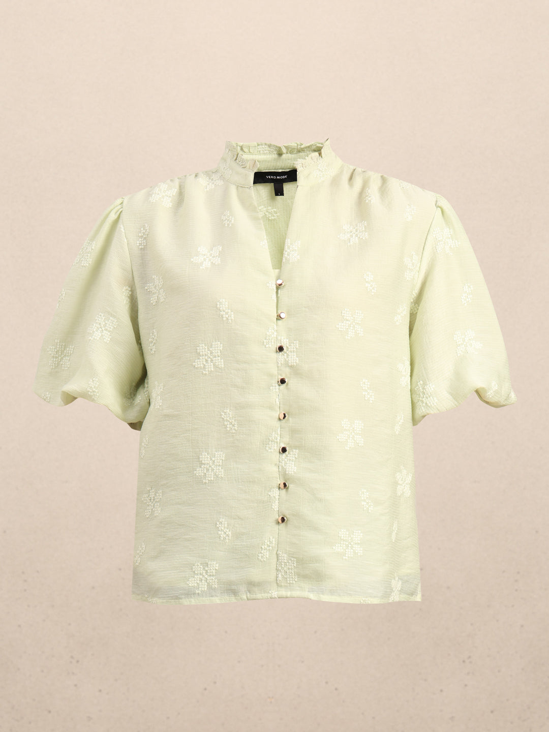 Green Embroidered Top