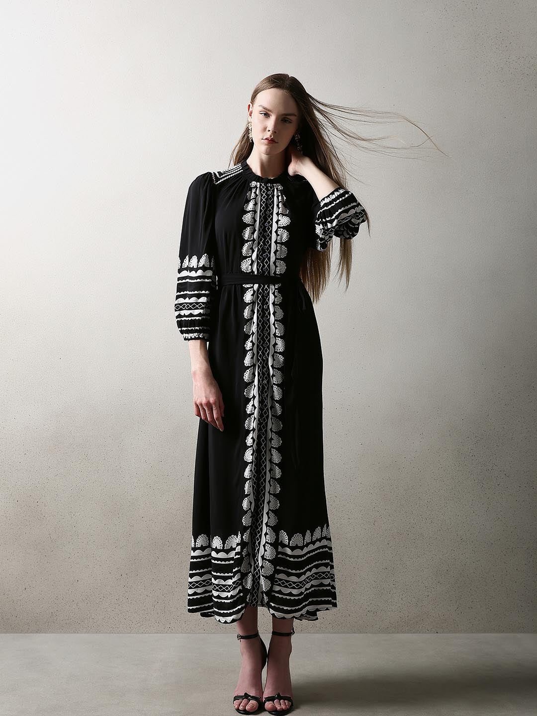 Black & White Printed Dress