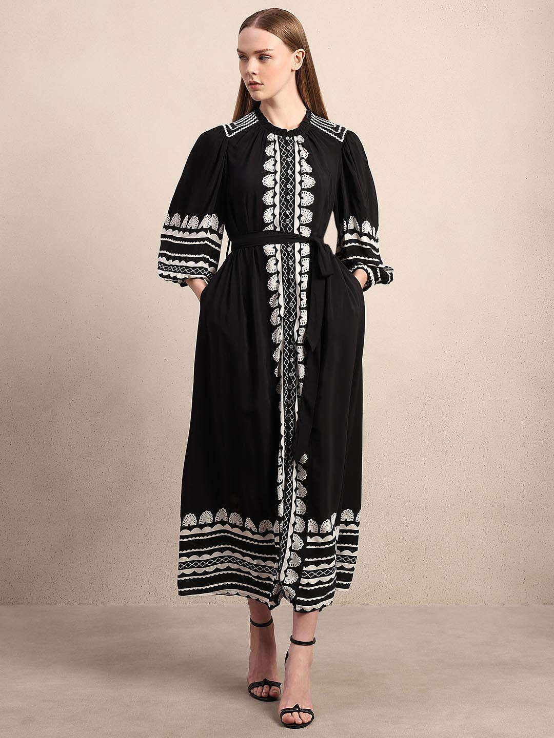 Black & White Printed Dress