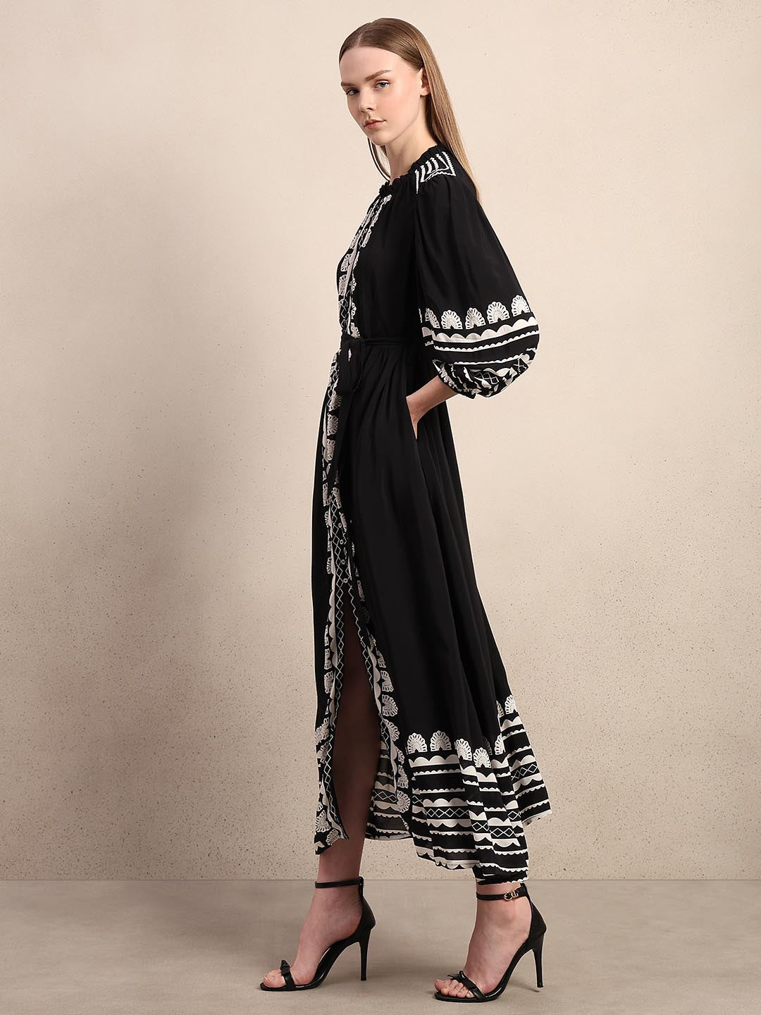 Black & White Printed Dress