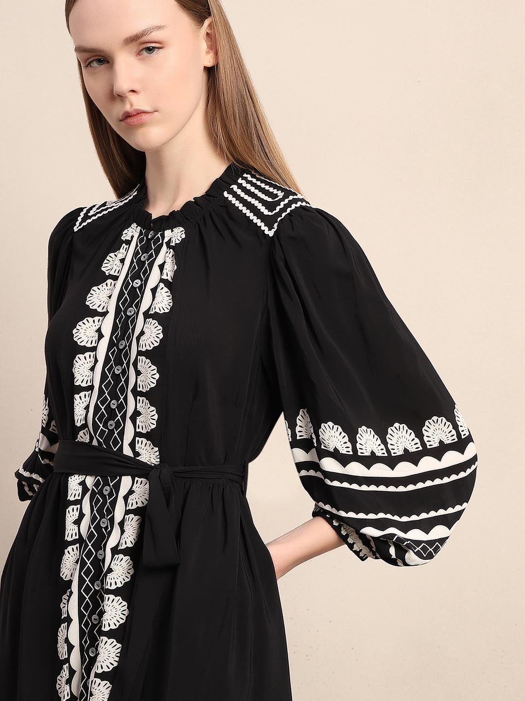 Black & White Printed Dress