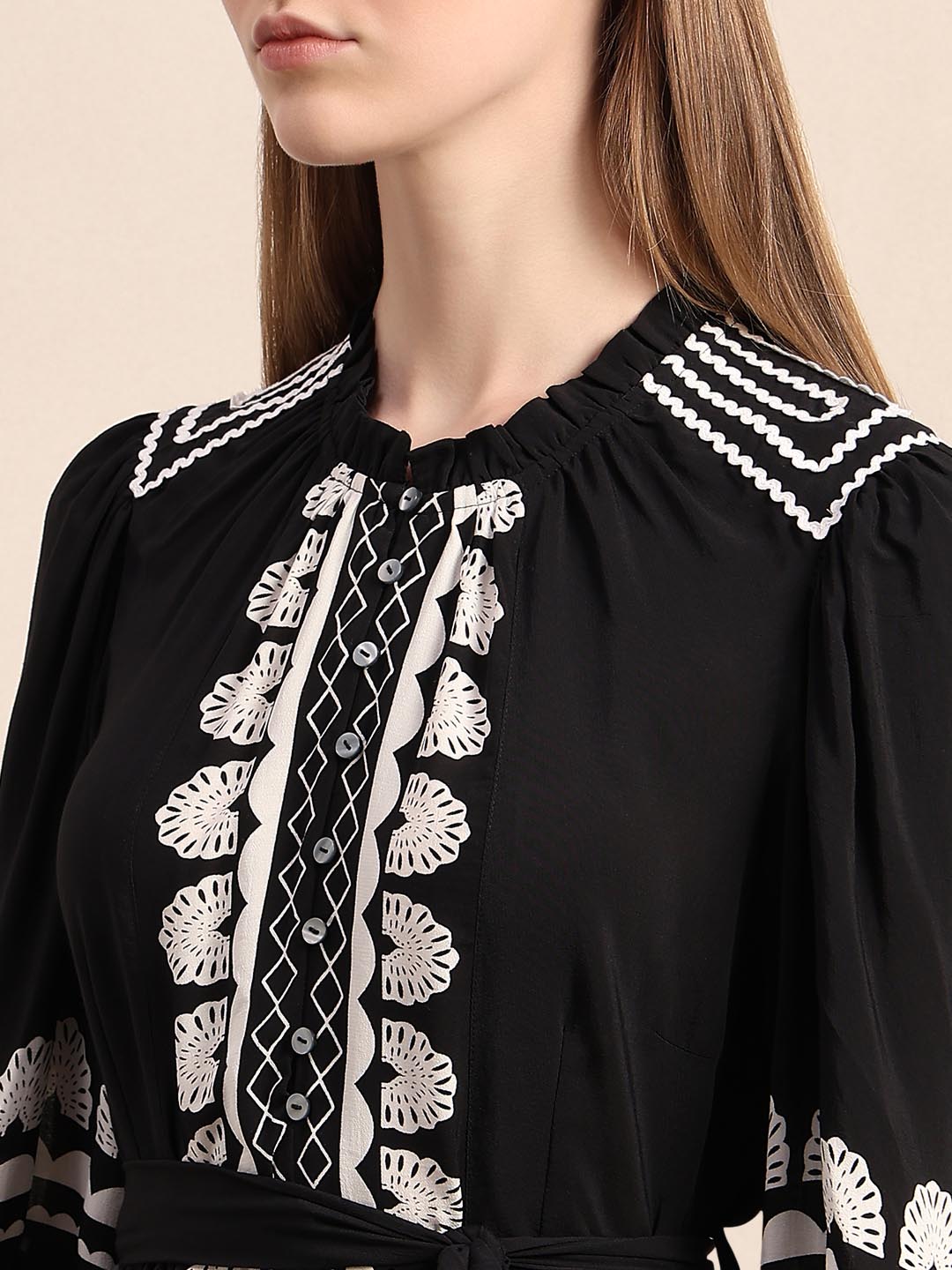 Black & White Printed Dress