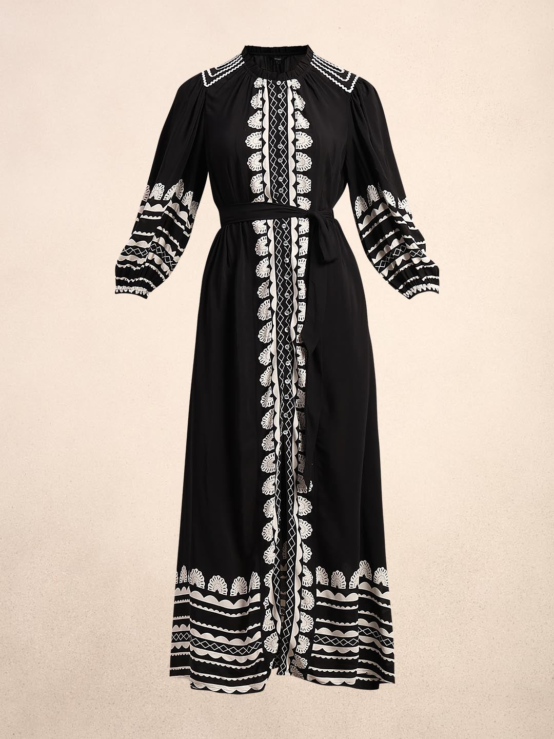 Black & White Printed Dress