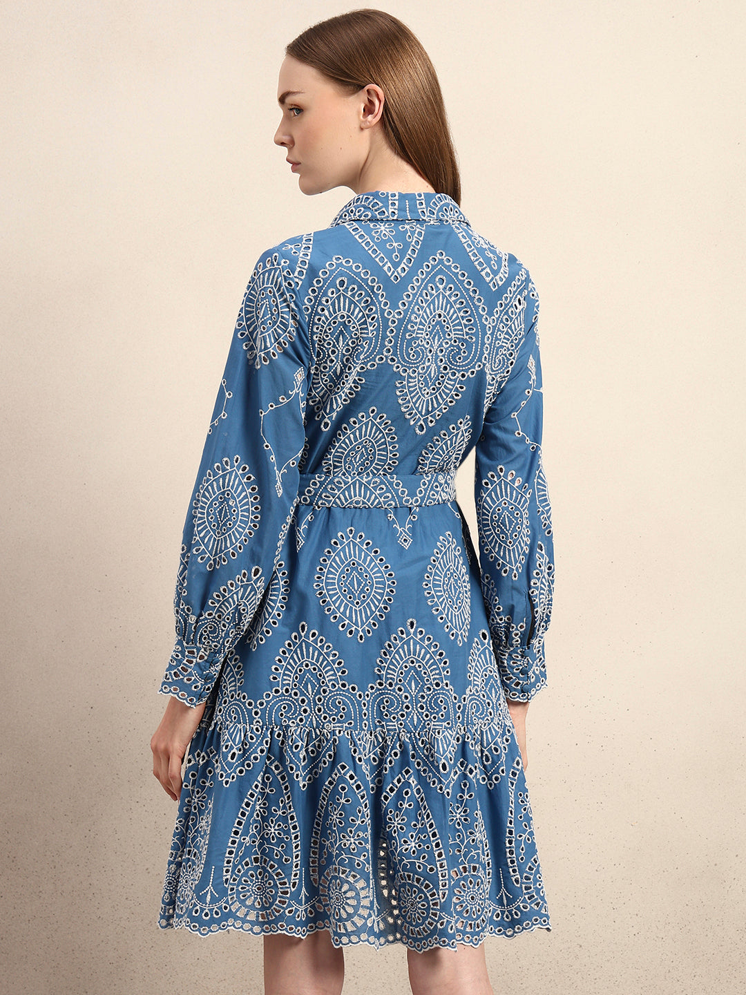 Embroidered Cotton Shirt Dress