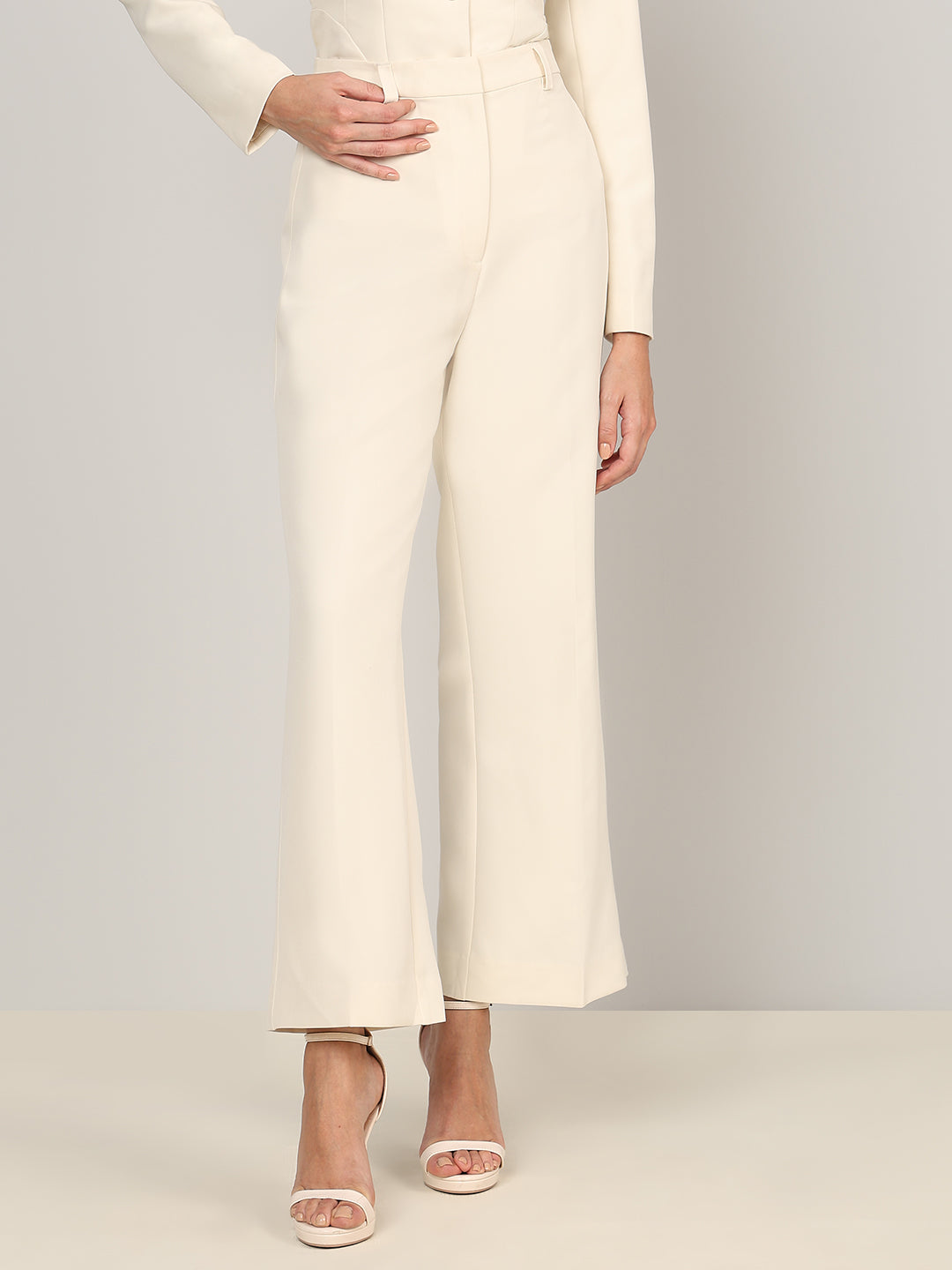 Ivory Straight Fit Tailored Pants