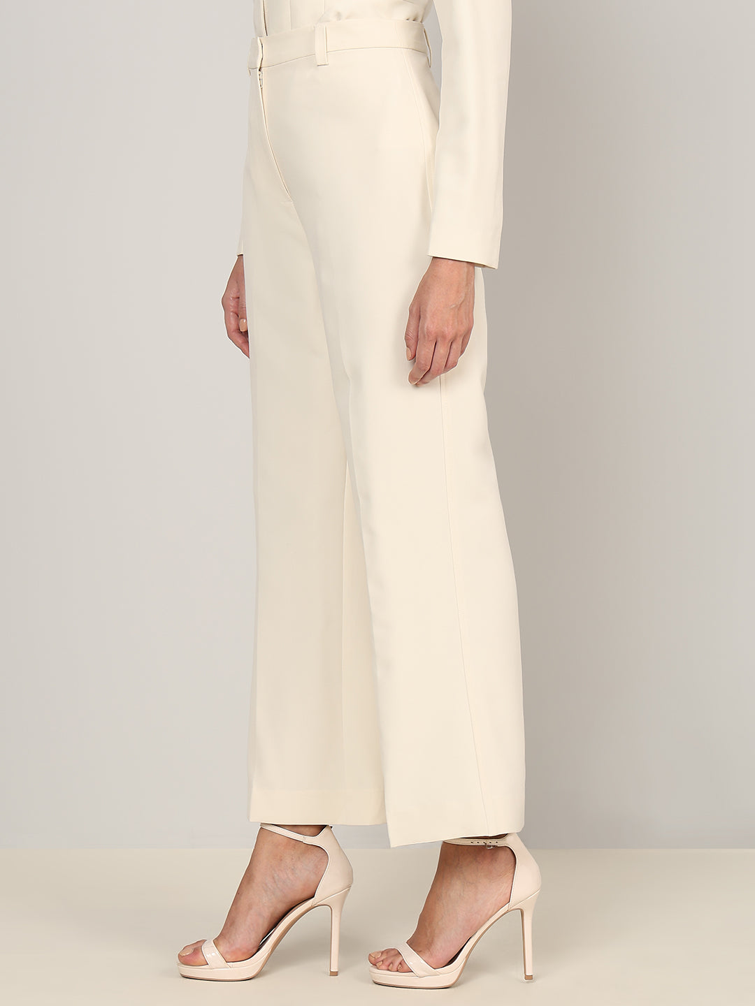 Ivory Straight Fit Tailored Pants